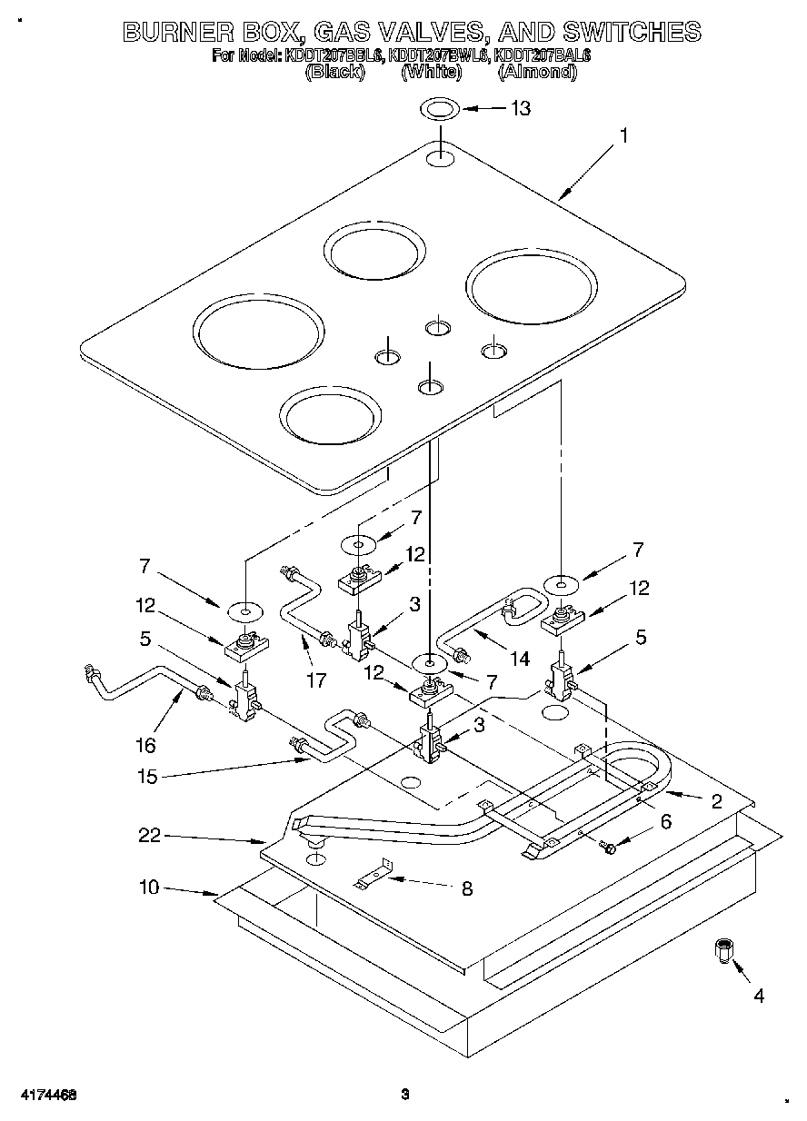 03 - BURNER BOX, GAS VALVES, AND SWITCHES