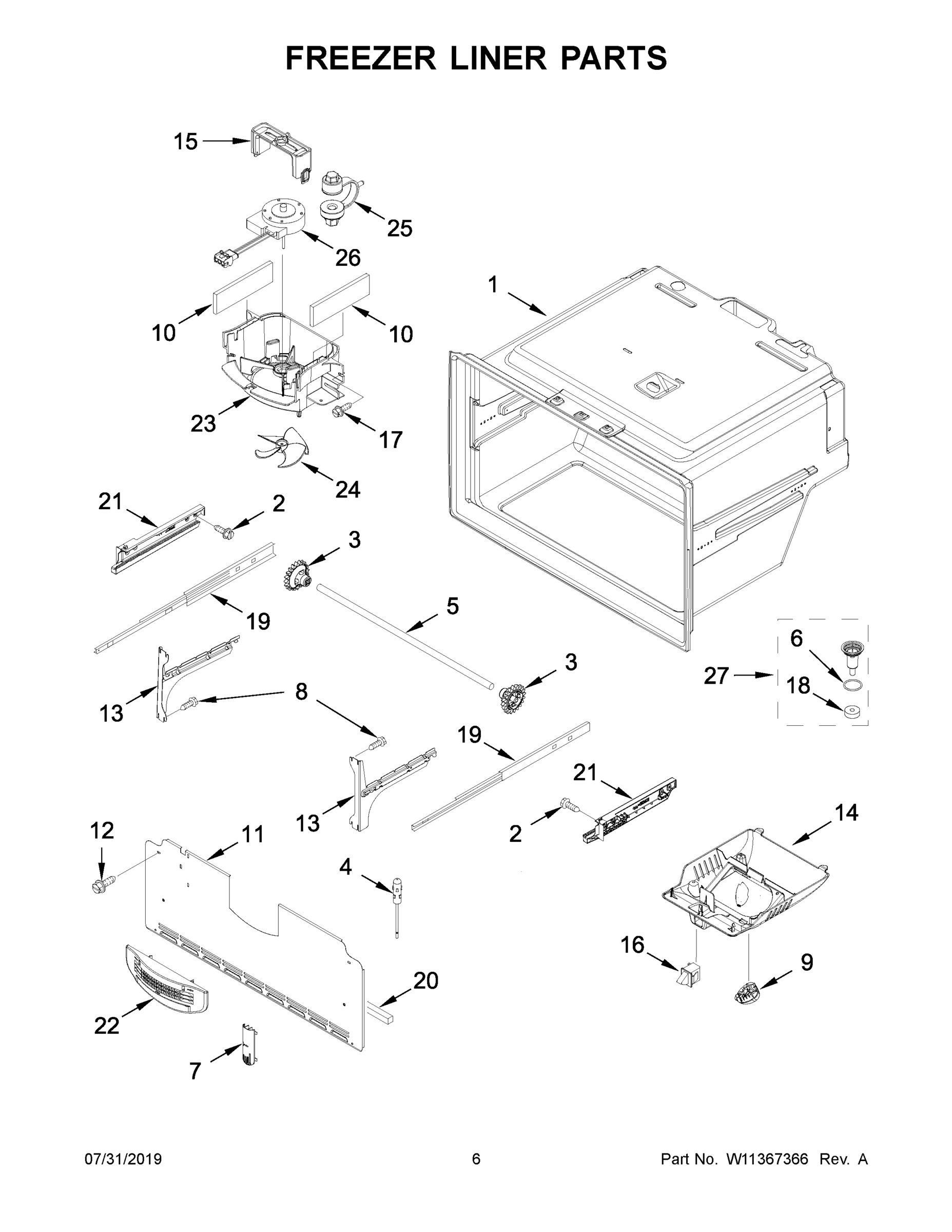 04 - FREEZER LINER PARTS
