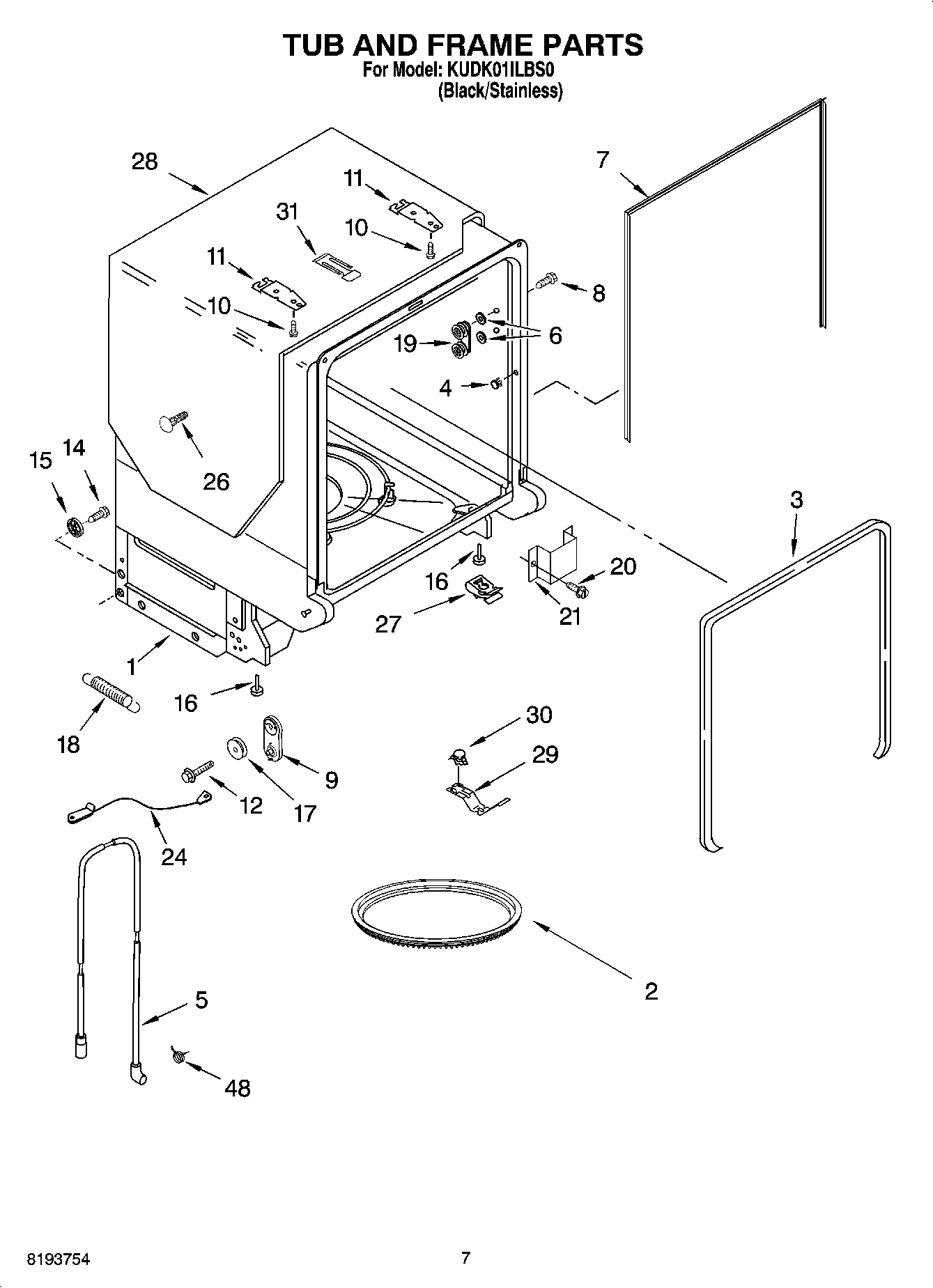 07 - TUB AND FRAME PARTS