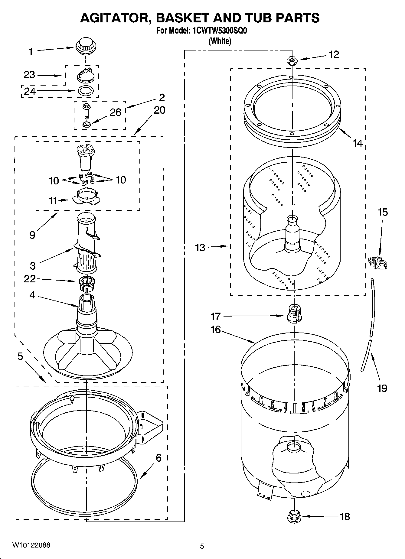 03 - AGITATOR, BASKET AND TUB PARTS