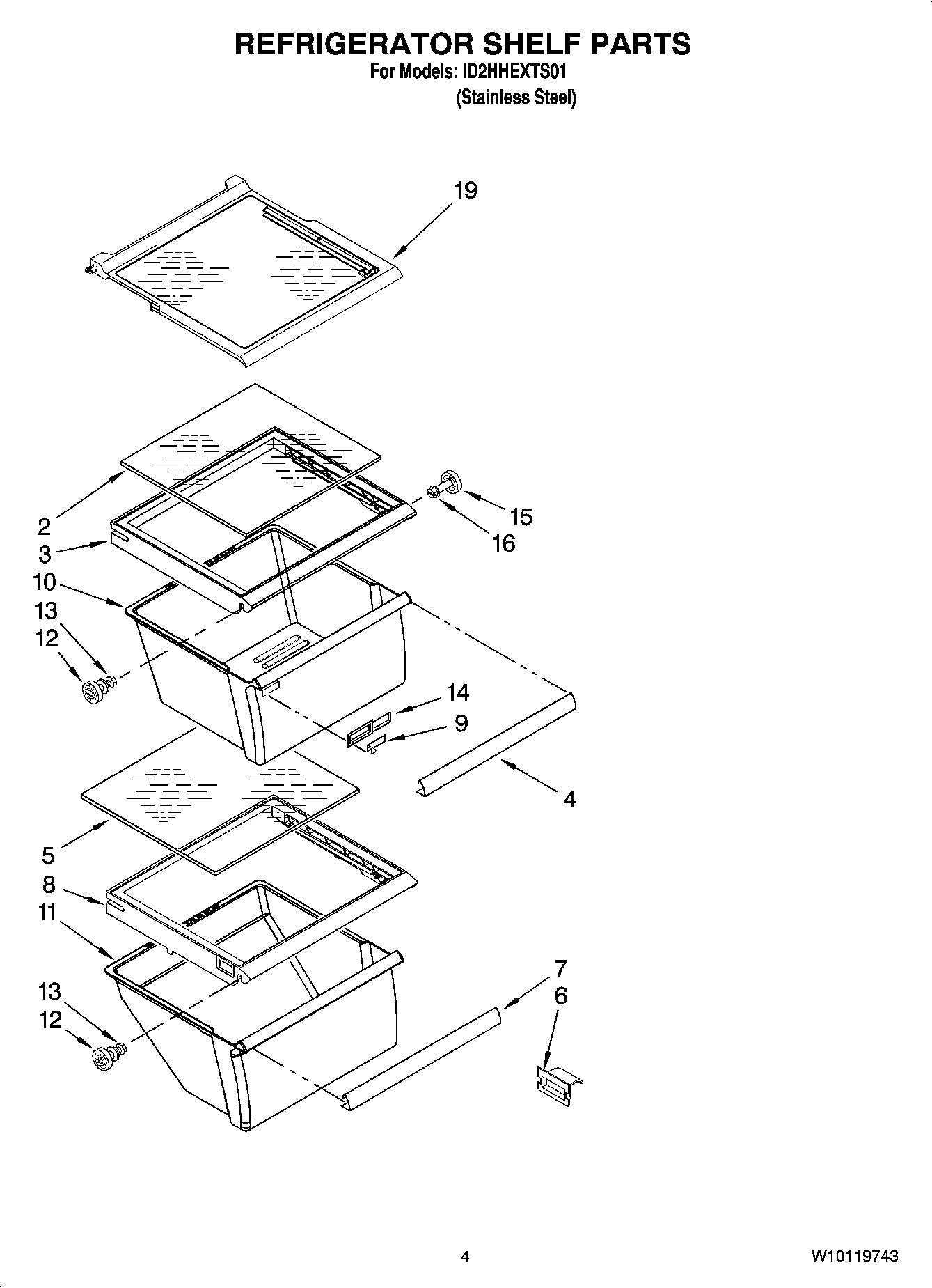 03 - REFRIGERATOR SHELF PARTS