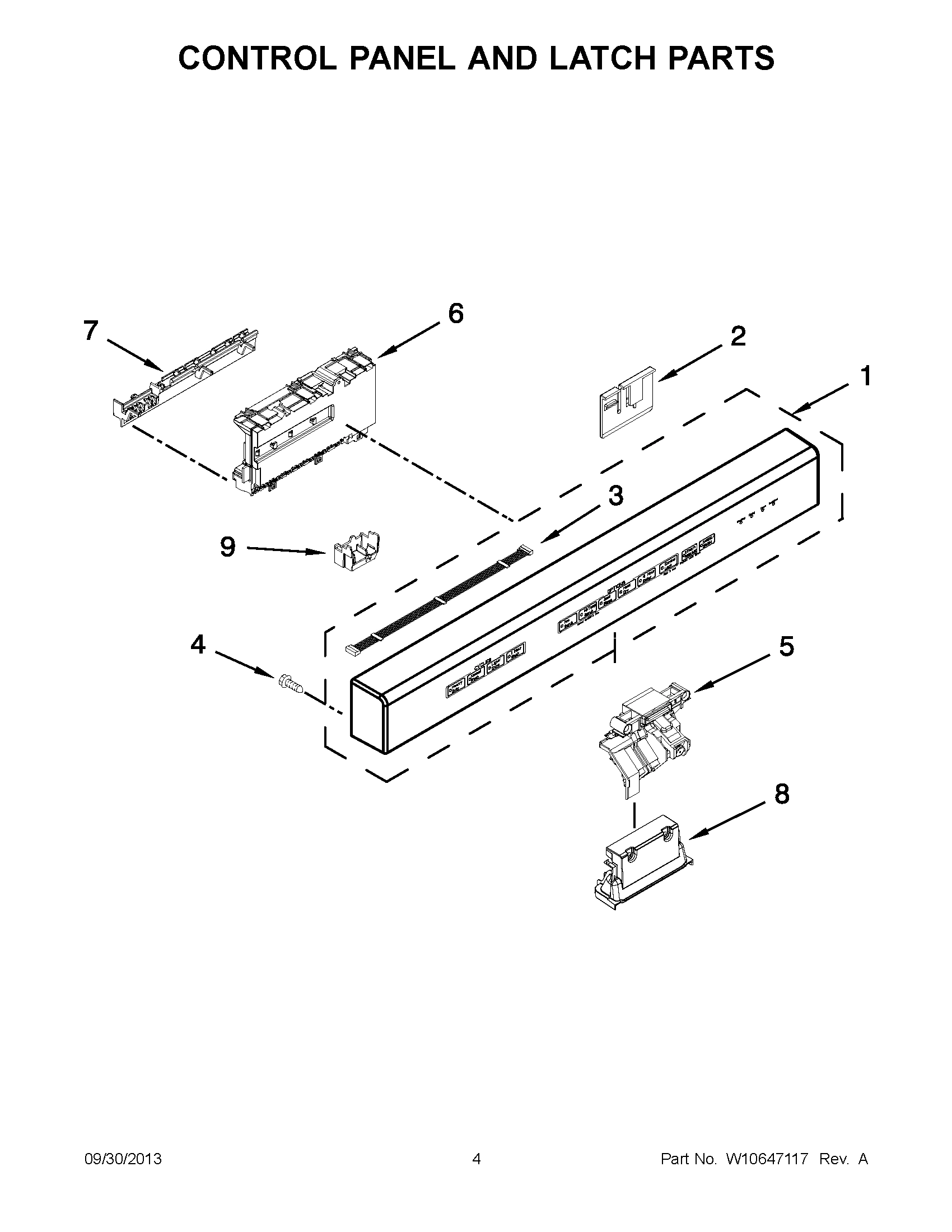 03 - CONTROL PANEL AND LATCH PARTS