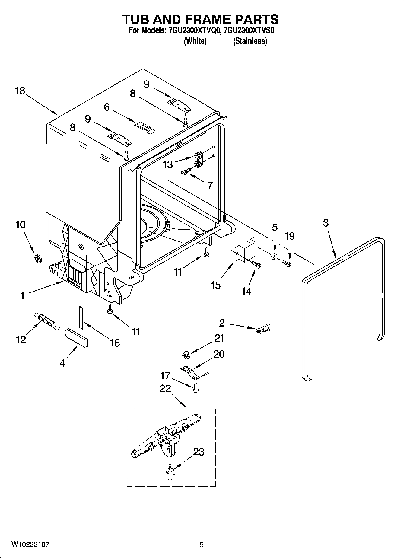 05 - TUB AND FRAME PARTS