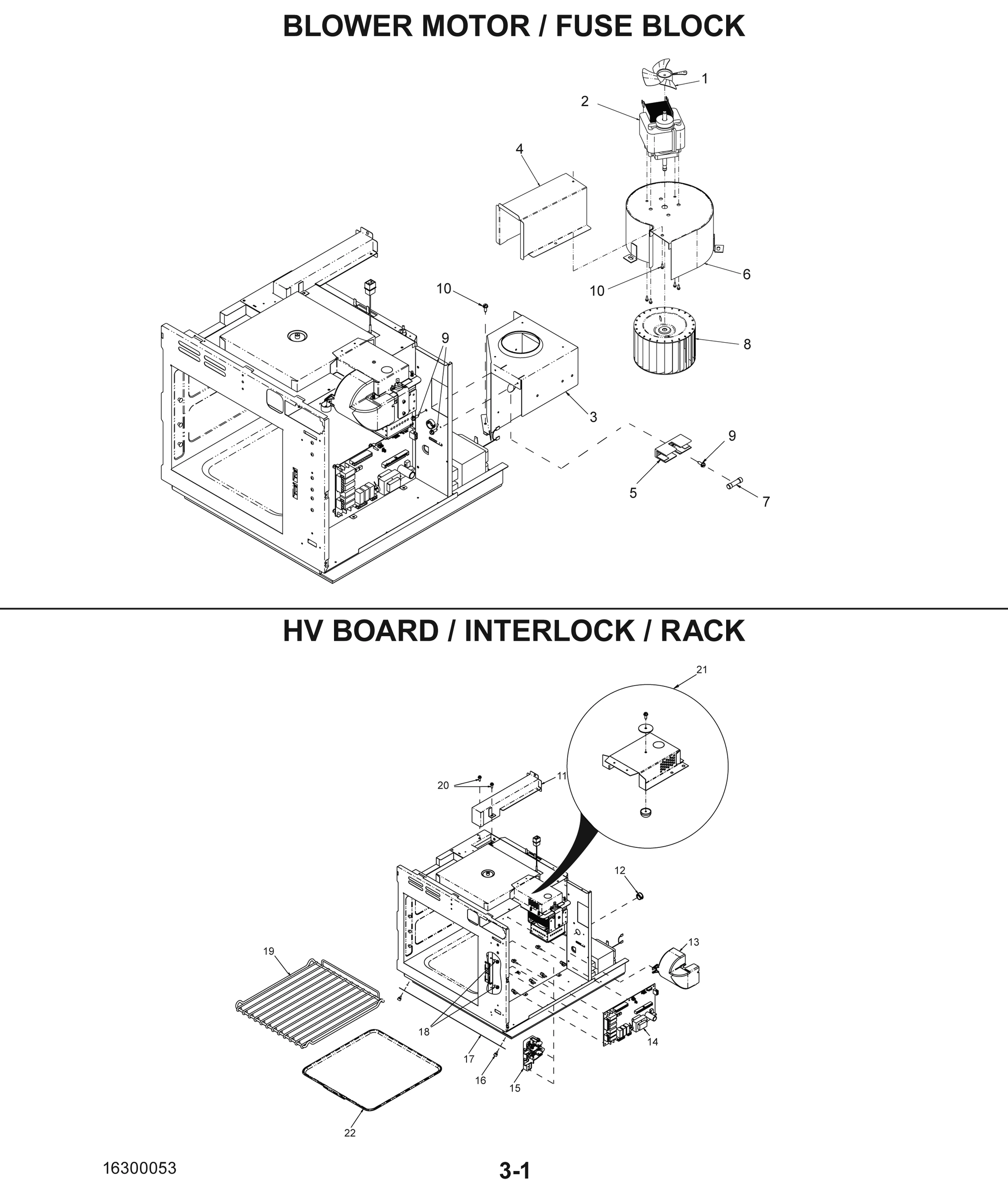 BLOWER MOTOR / FUSE BLOCK / HV BOARD / INTERLOCK
