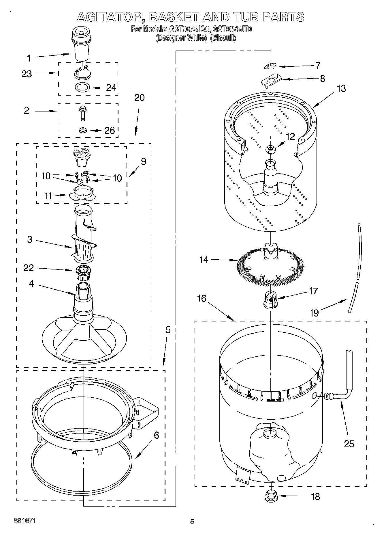 03 - AGITATOR, BASKET, AND TUB