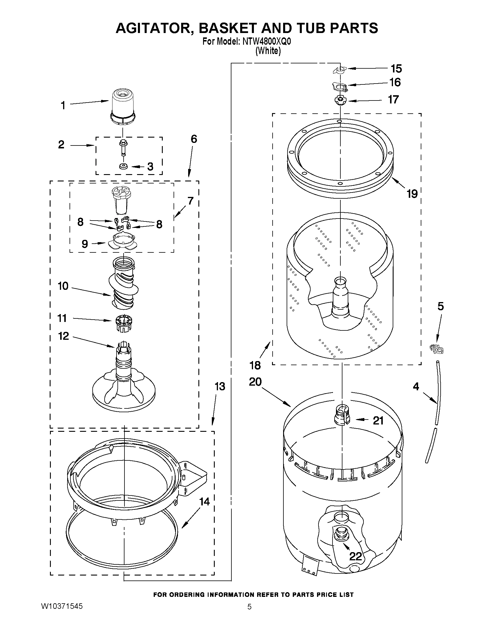 03 - AGITATOR, BASKET AND TUB PARTS