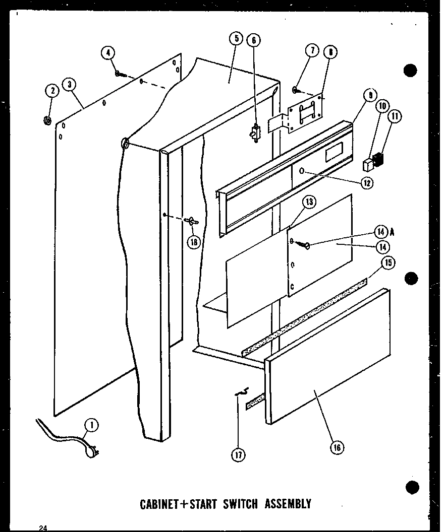 02 - CABINET + START SWITCH ASSY
