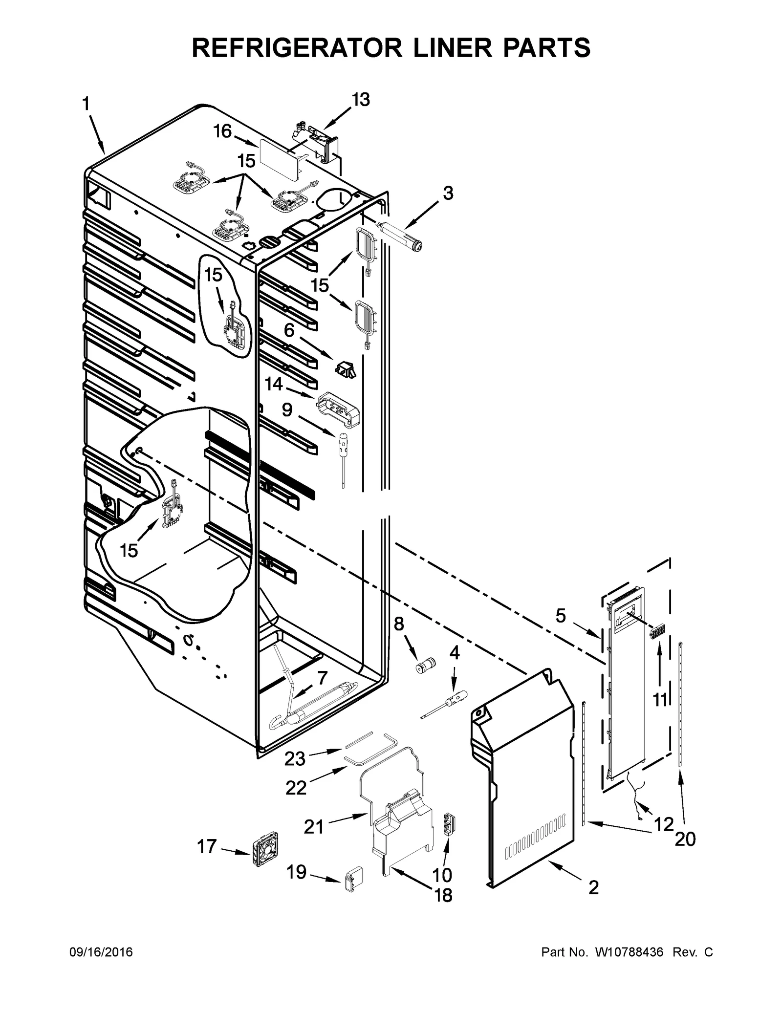 REFRIGERATOR LINER PARTS
