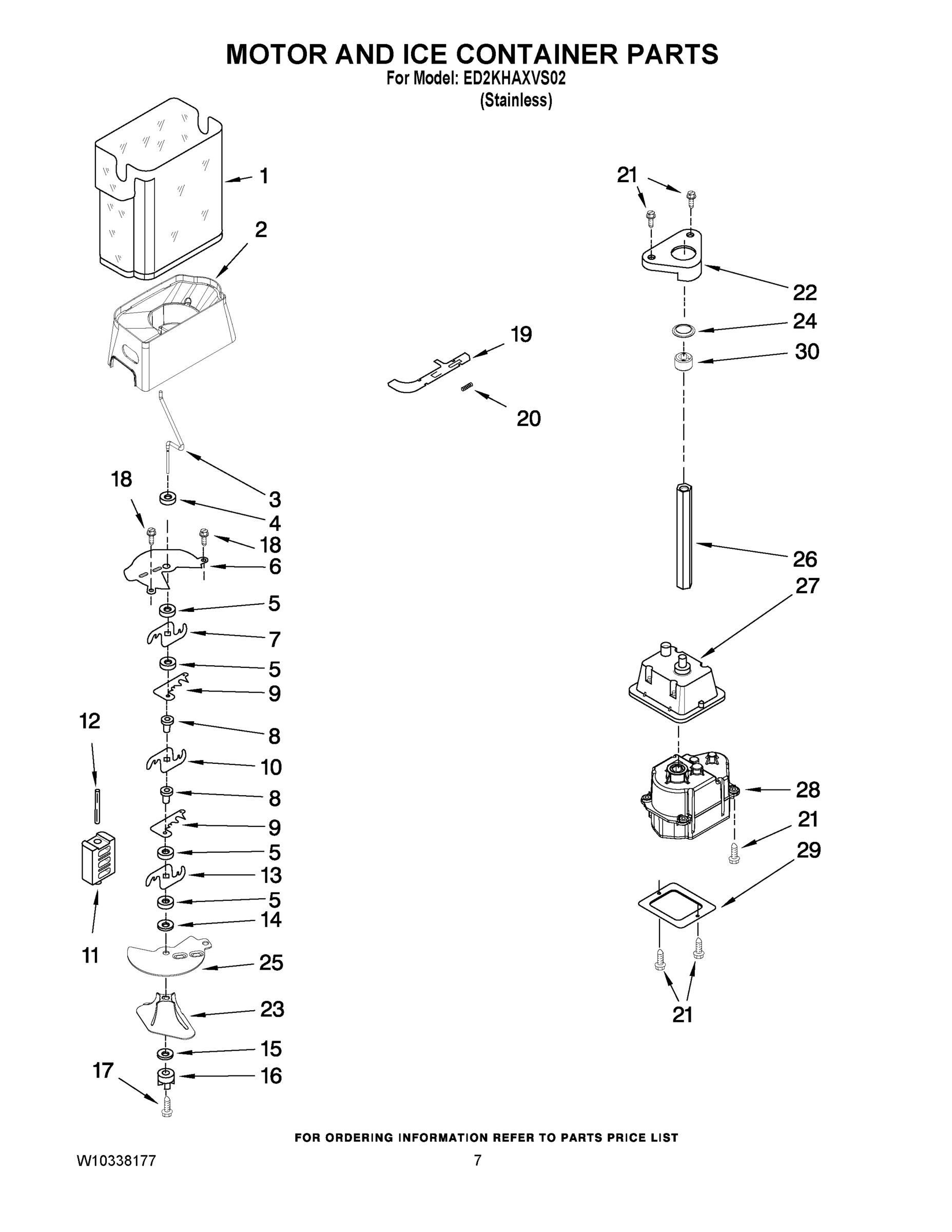 05 - MOTOR AND ICE CONTAINER PARTS