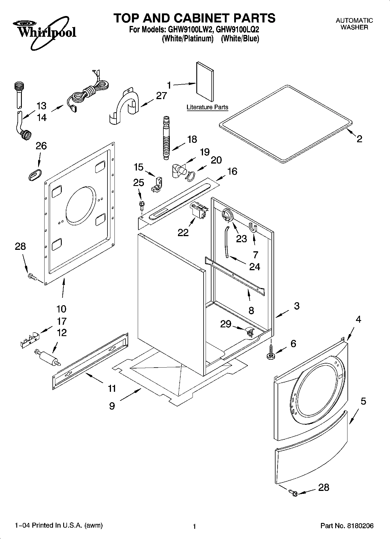 01 - TOP AND CABINET PARTS