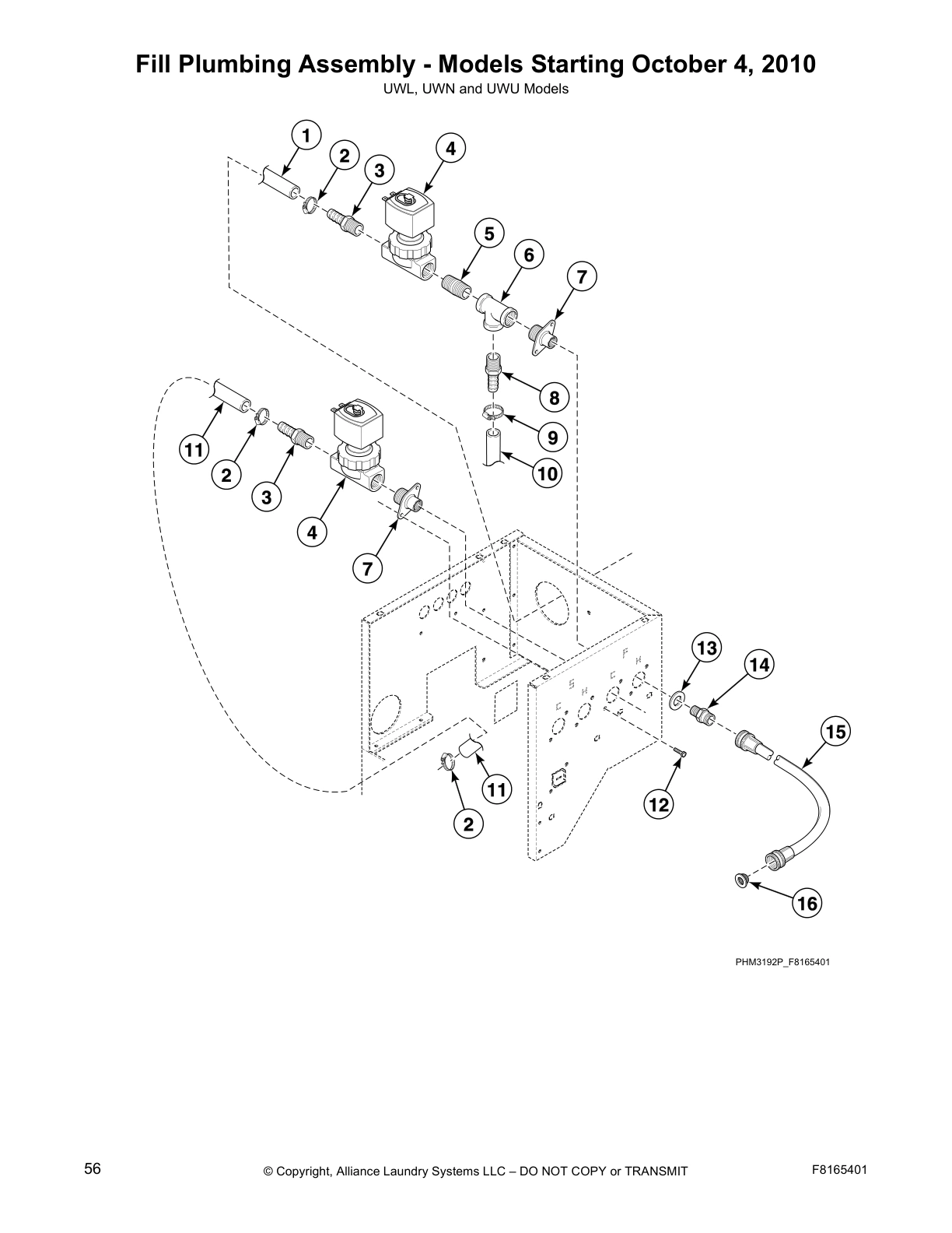 Fill Plumbing Assembly - Models Starting October 4, 2010
