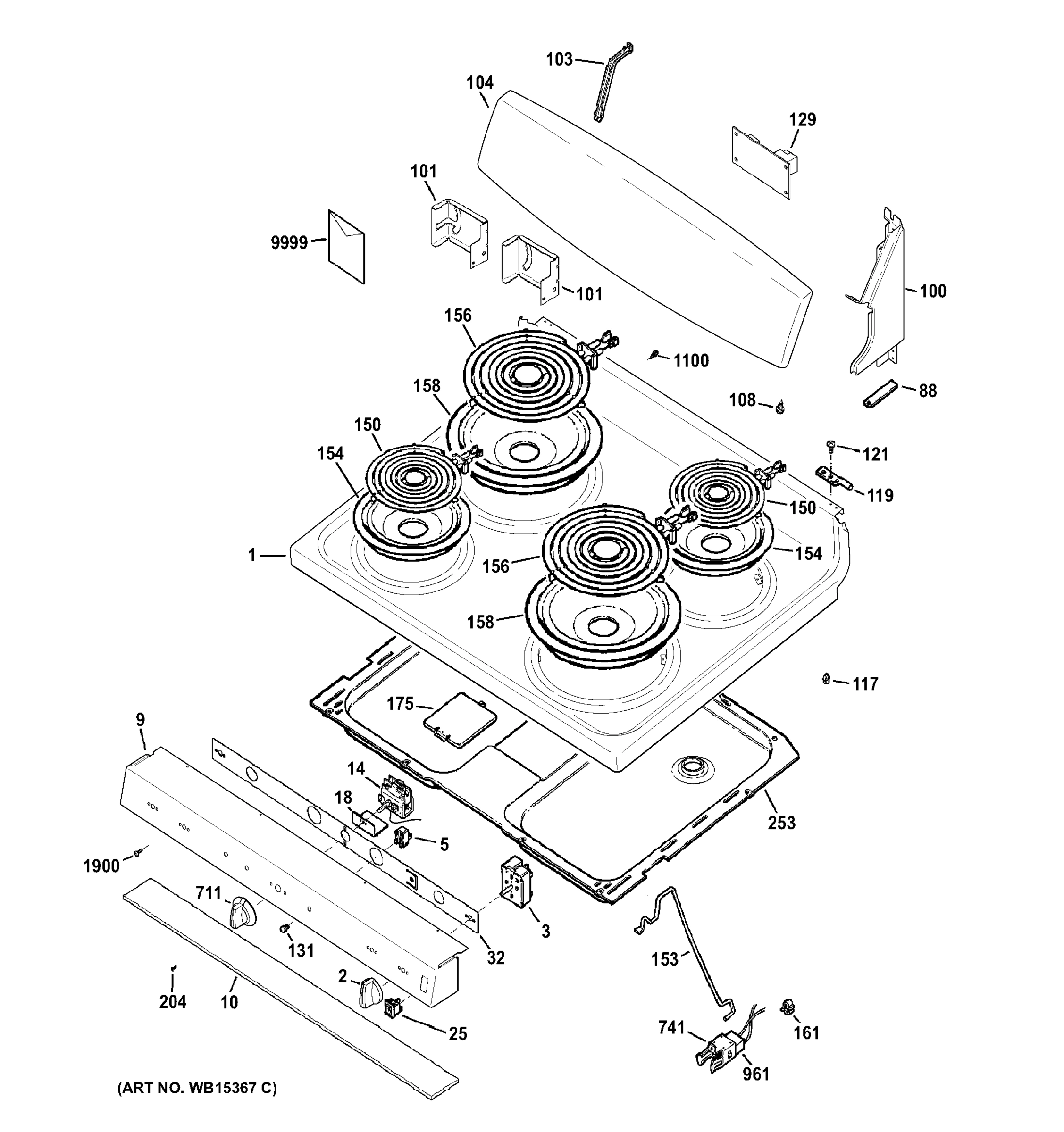 CONTROL PANEL & COOKTOP