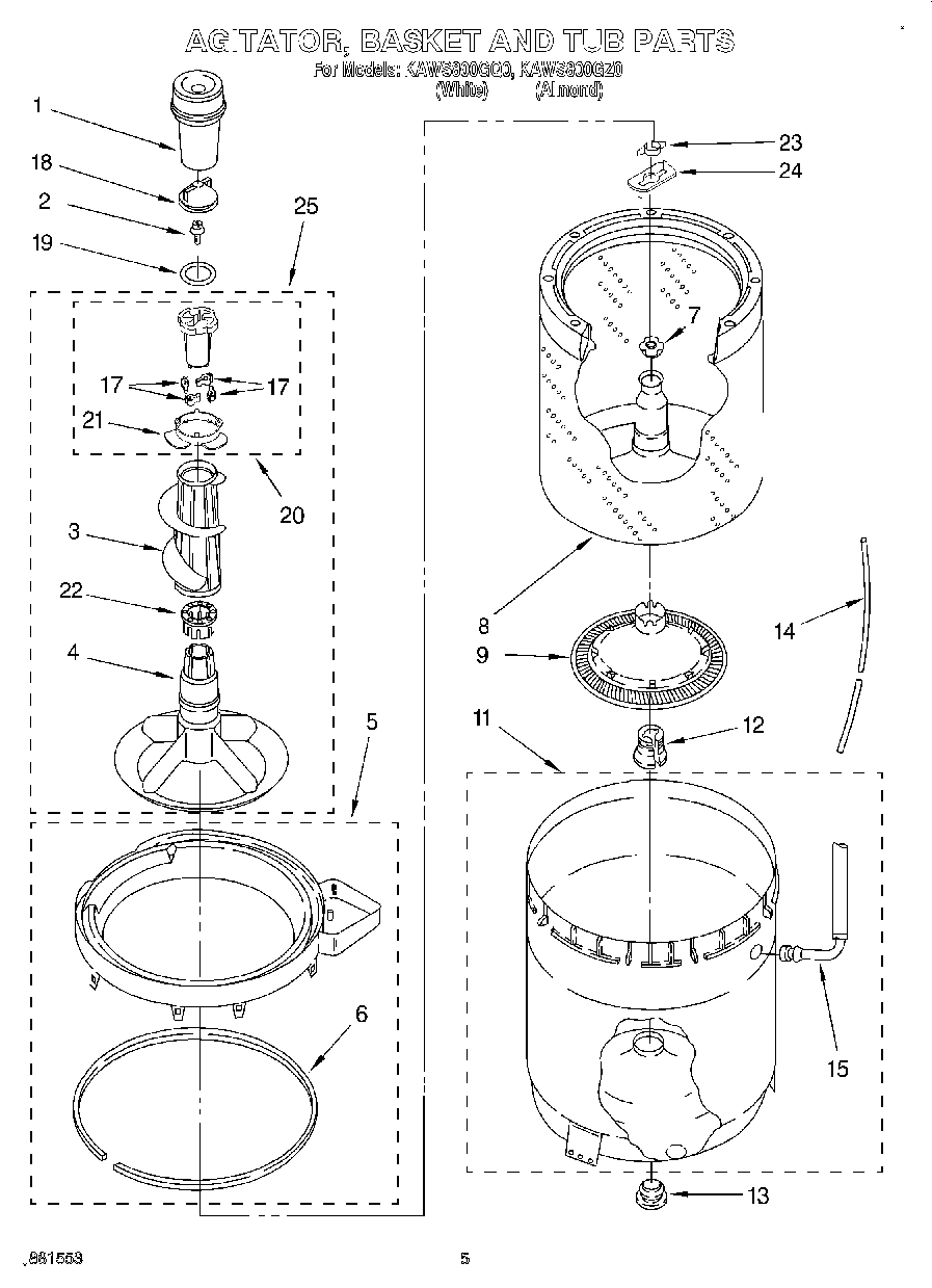 03 - AGITATOR, BASKET AND TUB