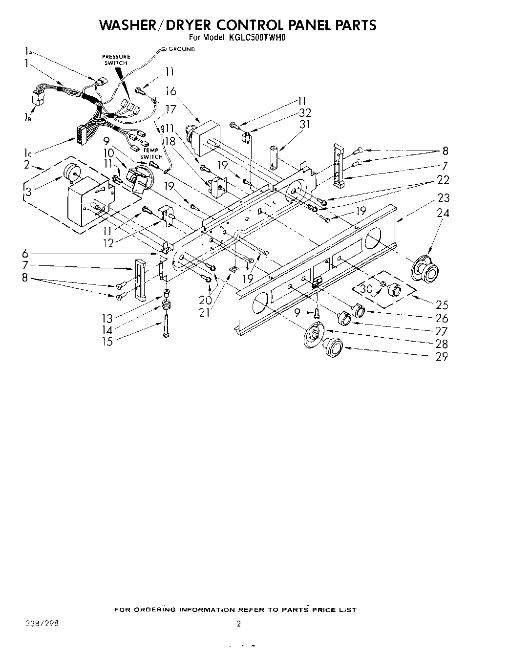 02 - WASHER/DRYER CONTROL PANEL