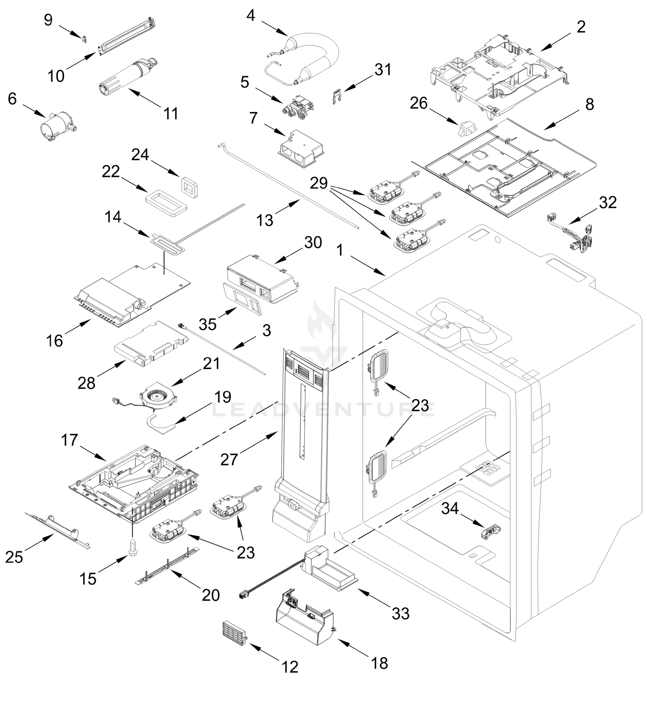 REFRIGERATOR LINER PARTS