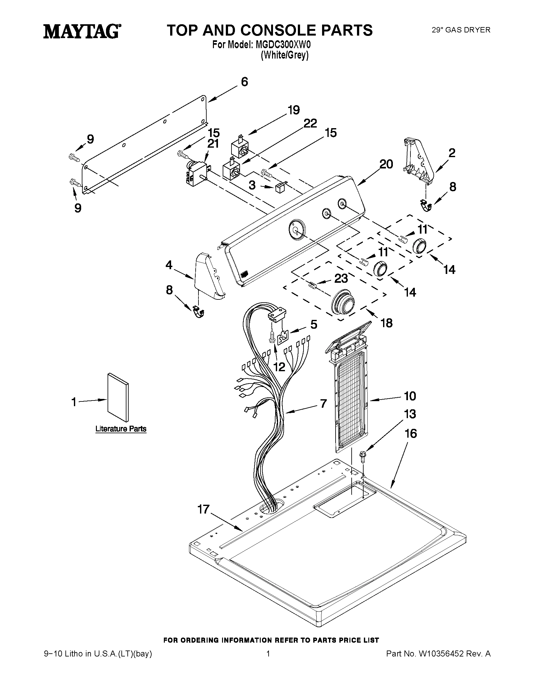 01 - TOP AND CONSOLE PARTS