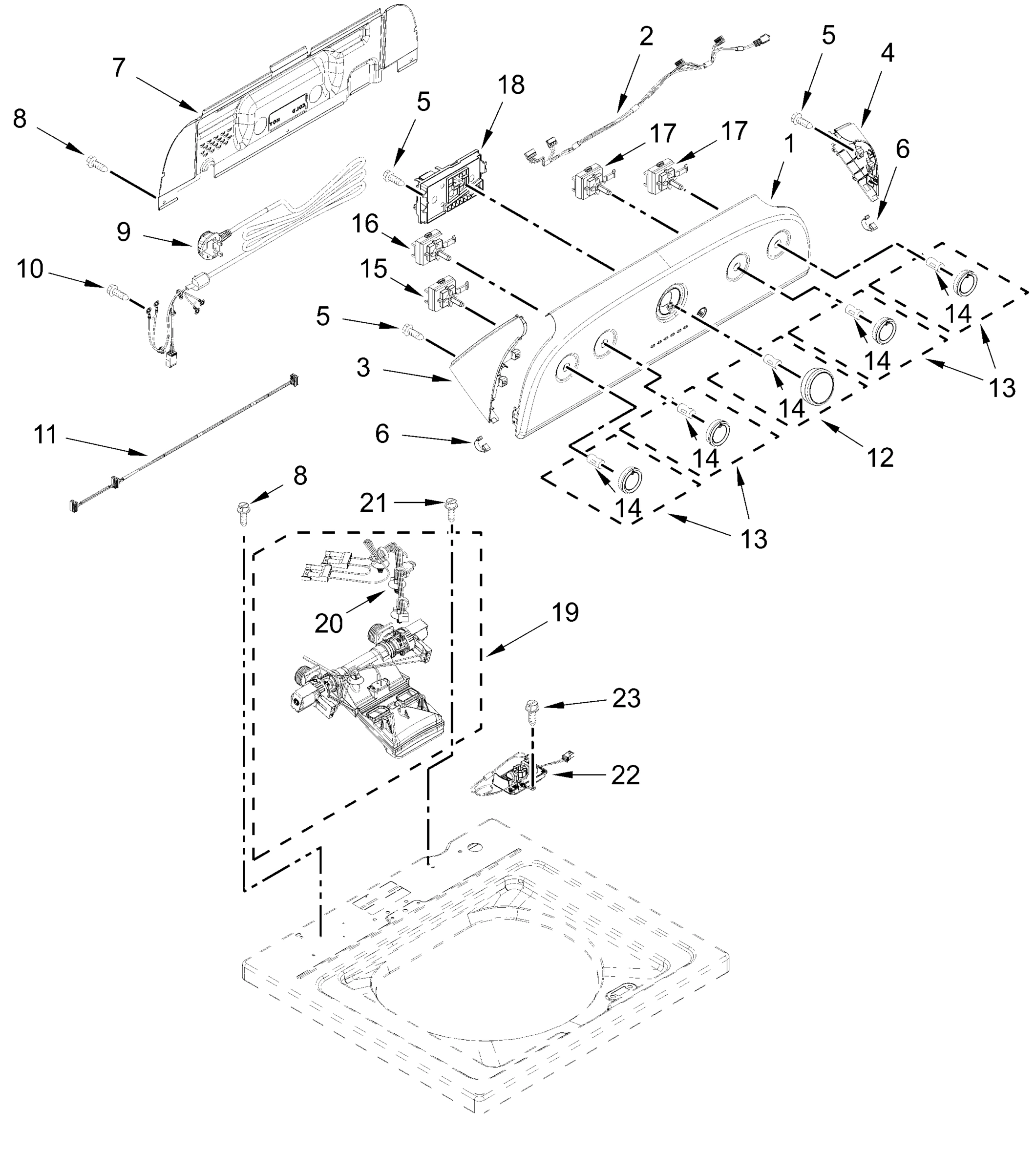 CONTROLS AND WATER INLET PARTS