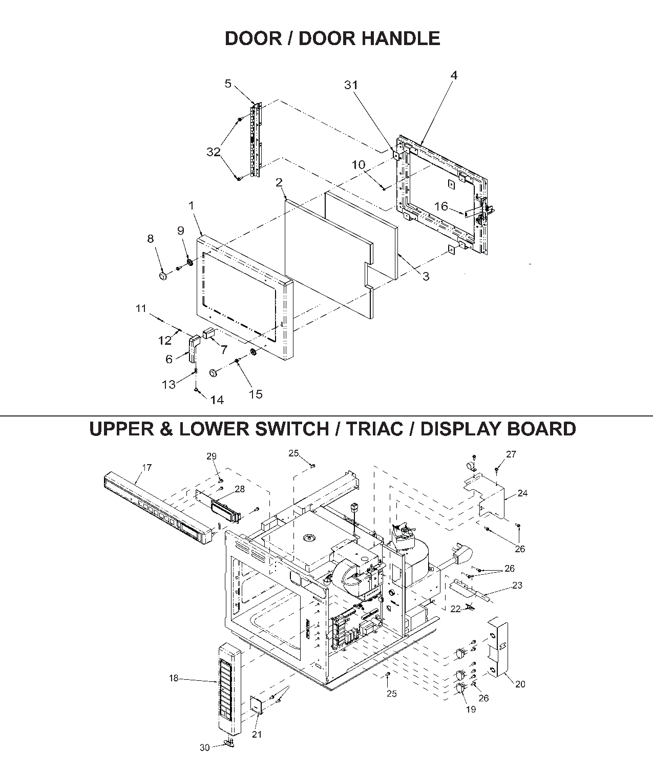 DOOR / DOOR HANDLE / TRIAC / DISPLAY BOARD