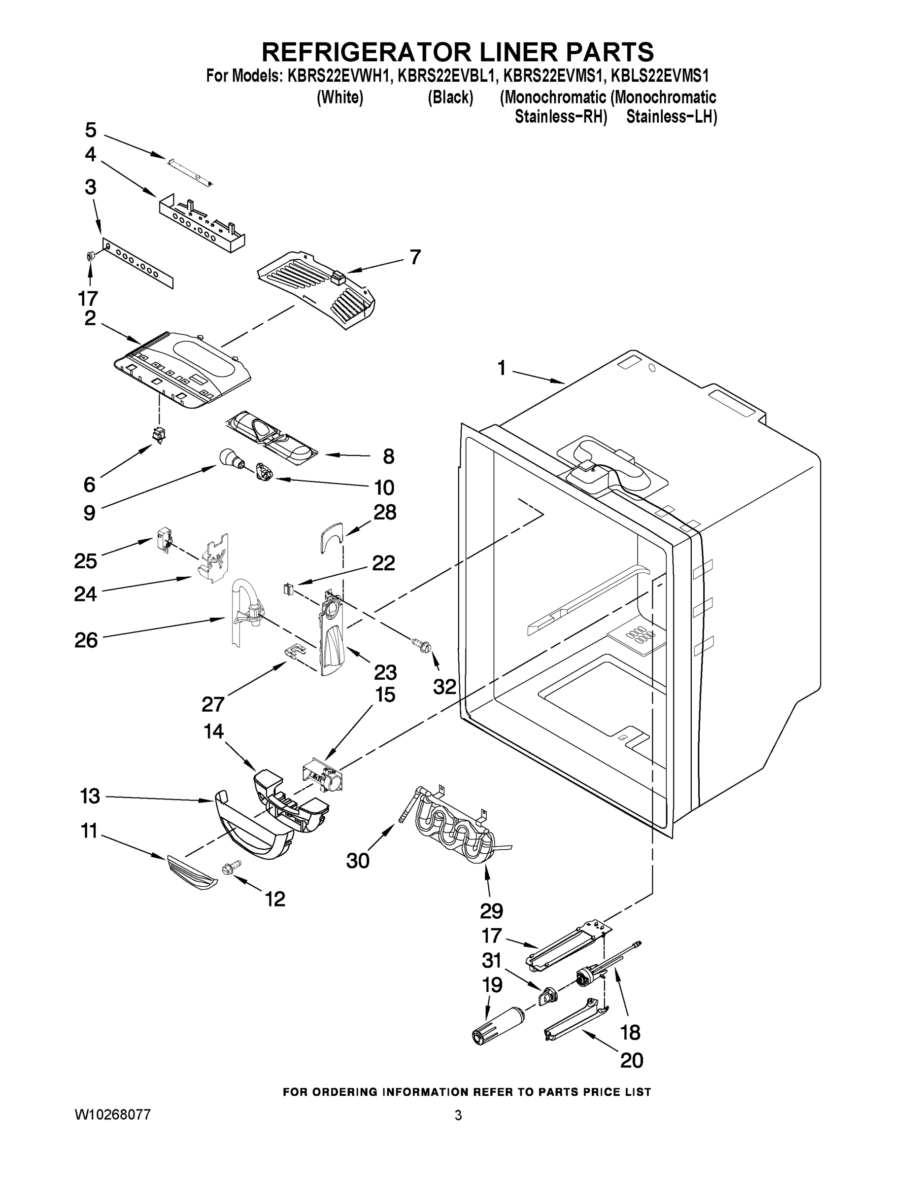 02 - REFRIGERATOR LINER PARTS