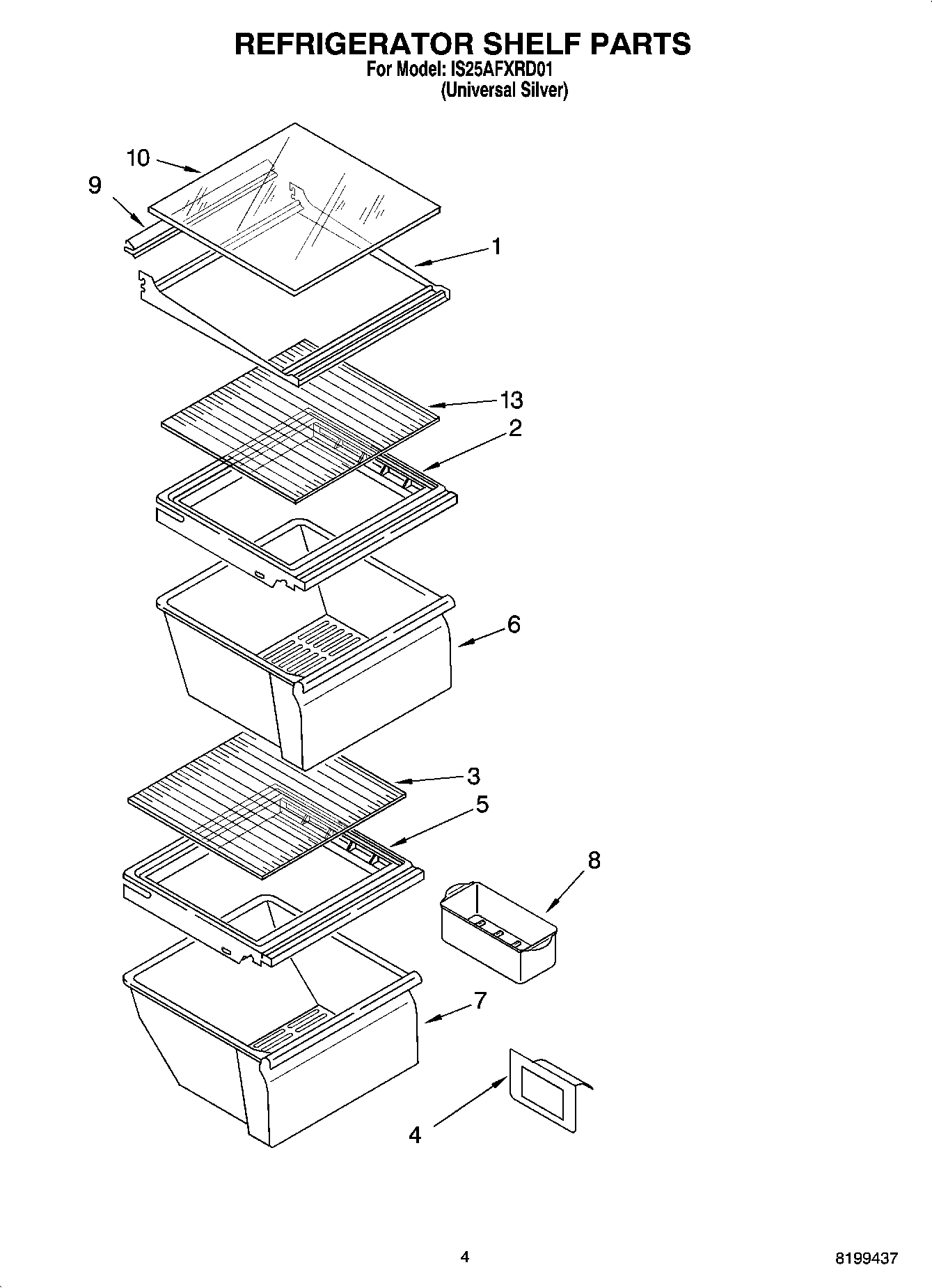 03 - REFRIGERATOR SHELF PARTS