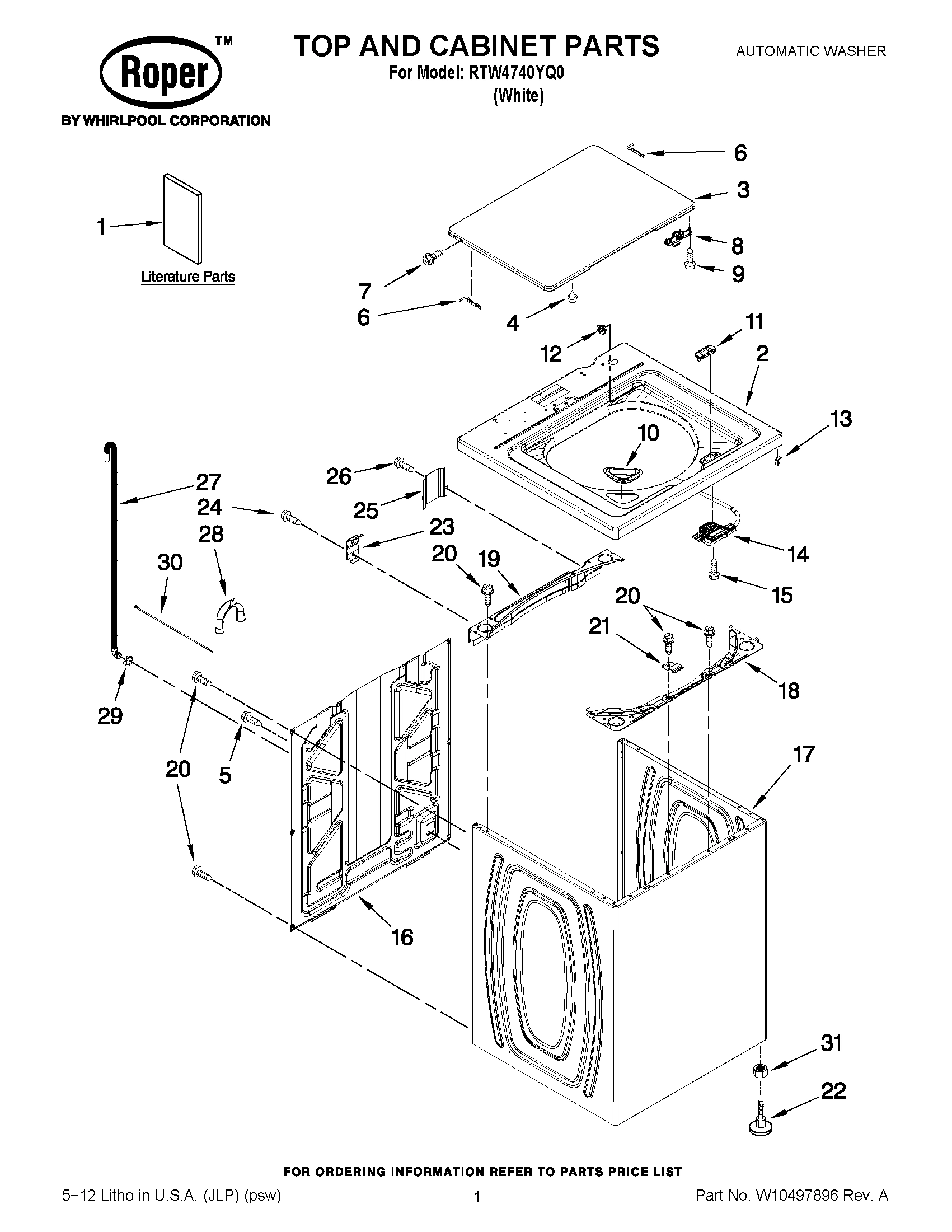 01 - TOP AND CABINET PARTS