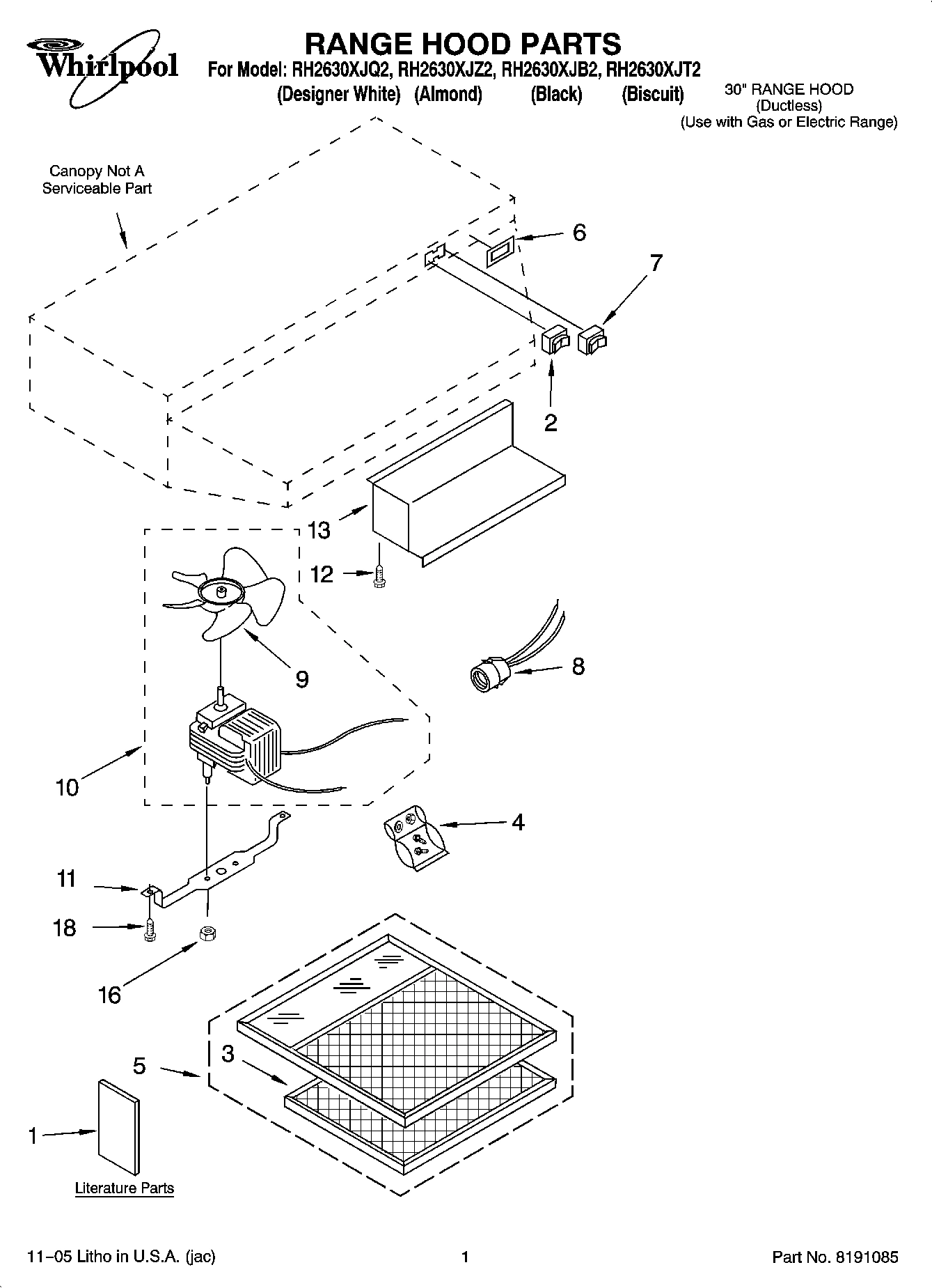 01 - RANGE HOOD PARTS