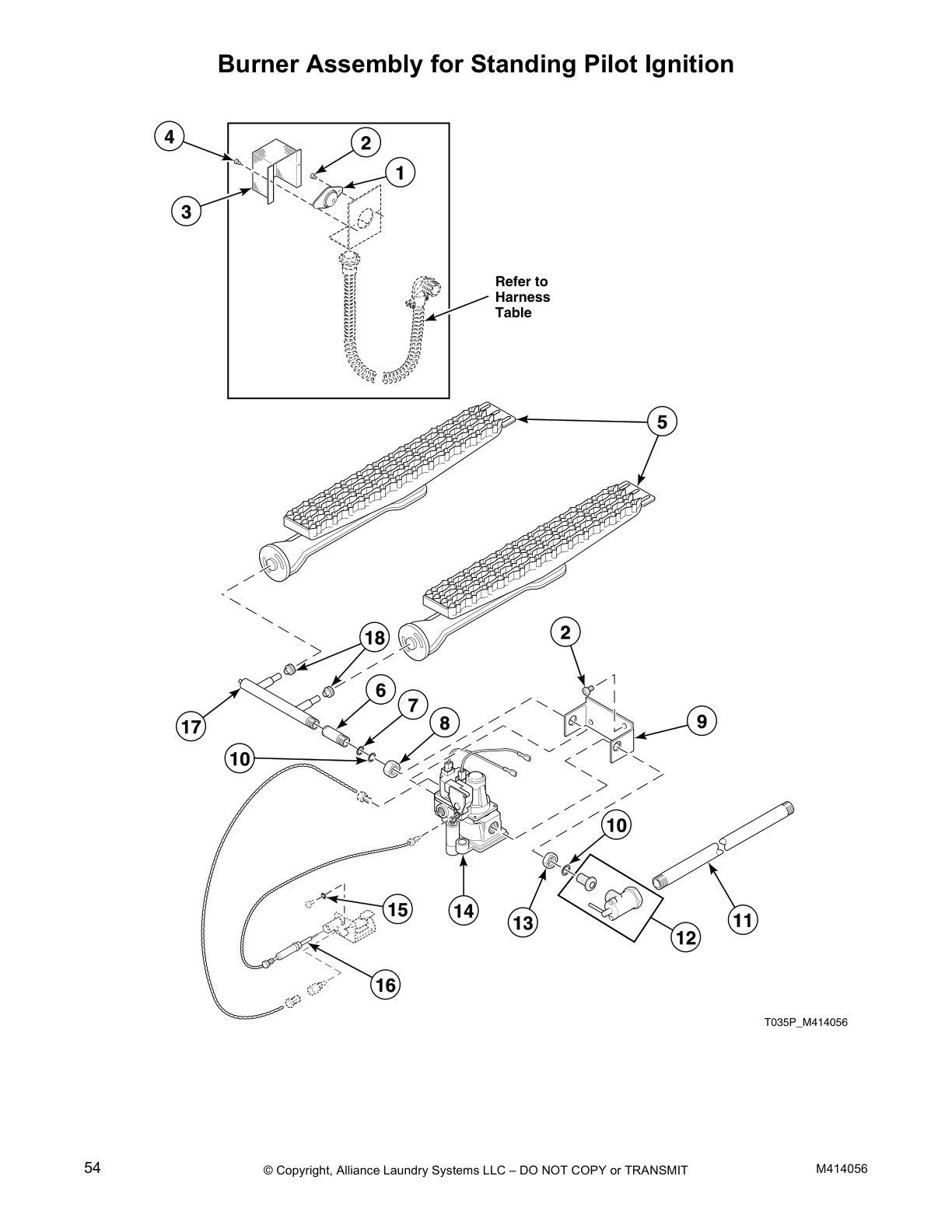 Burner Assembly for Standing Pilot Ignition