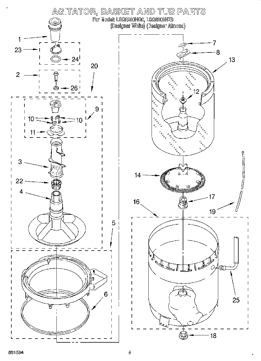 03 - AGITATOR, BASKET AND TUB