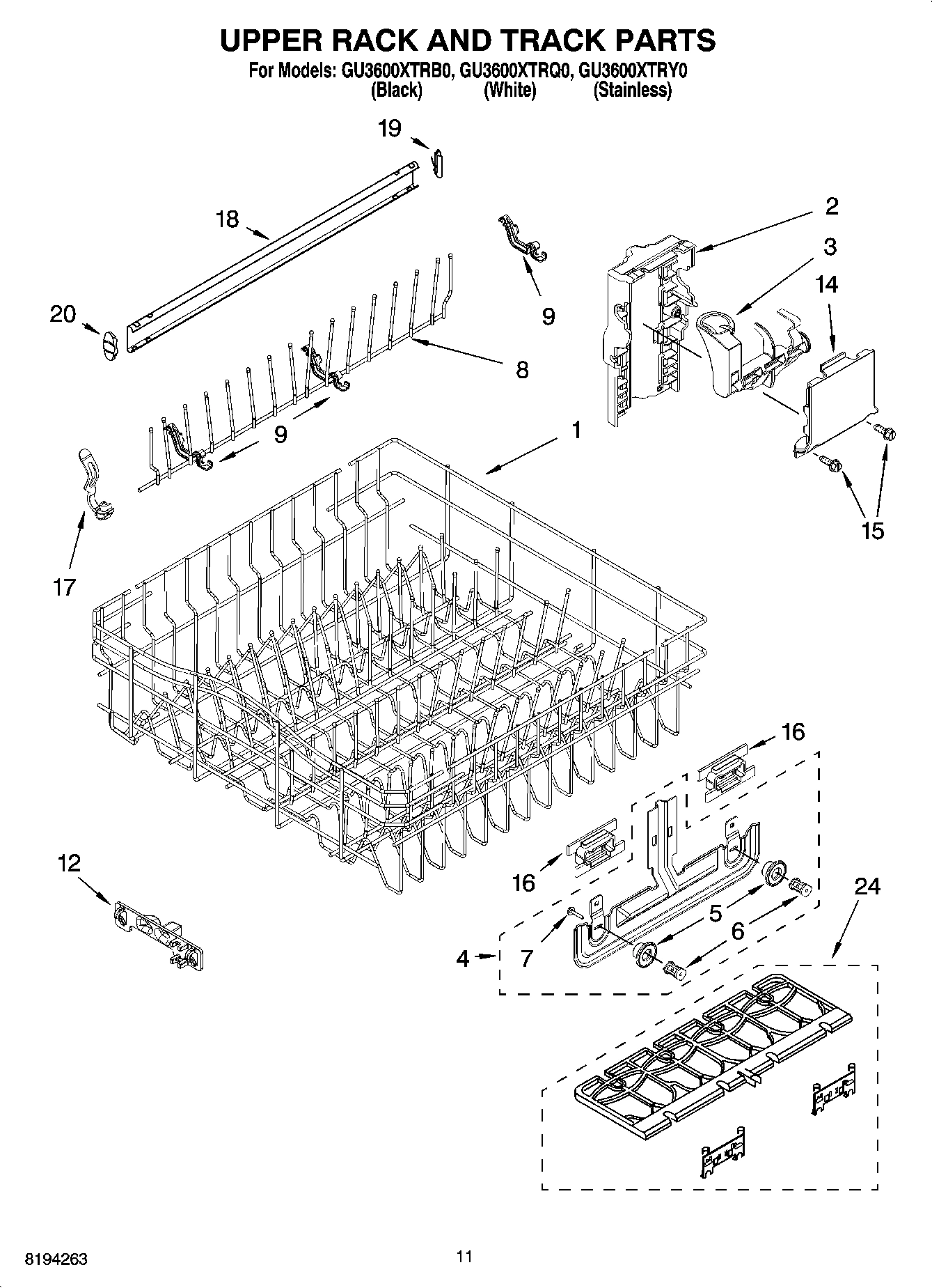 09 - UPPER RACK AND TRACK PARTS