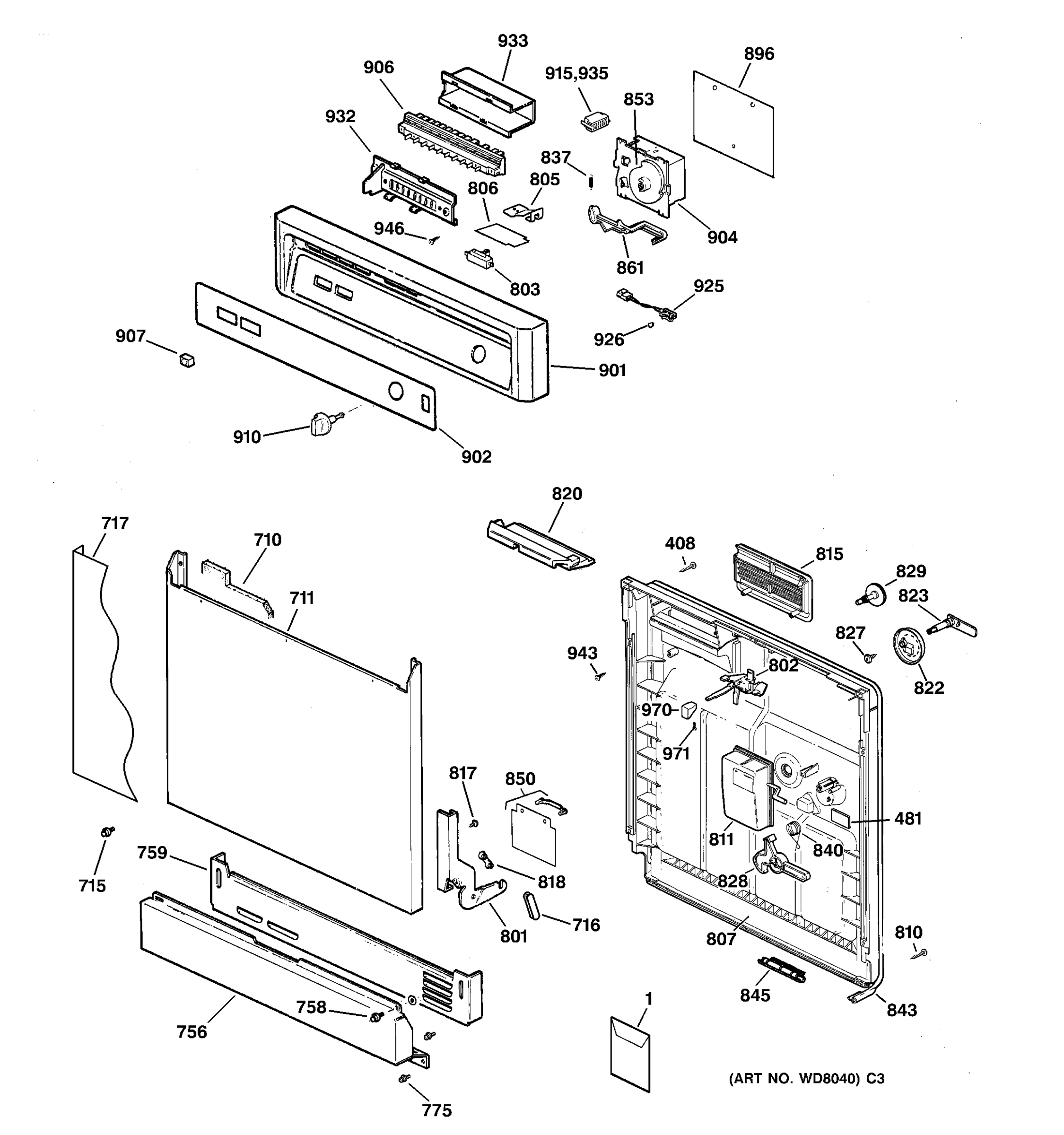 ESCUTCHEON & DOOR ASSEMBLY
