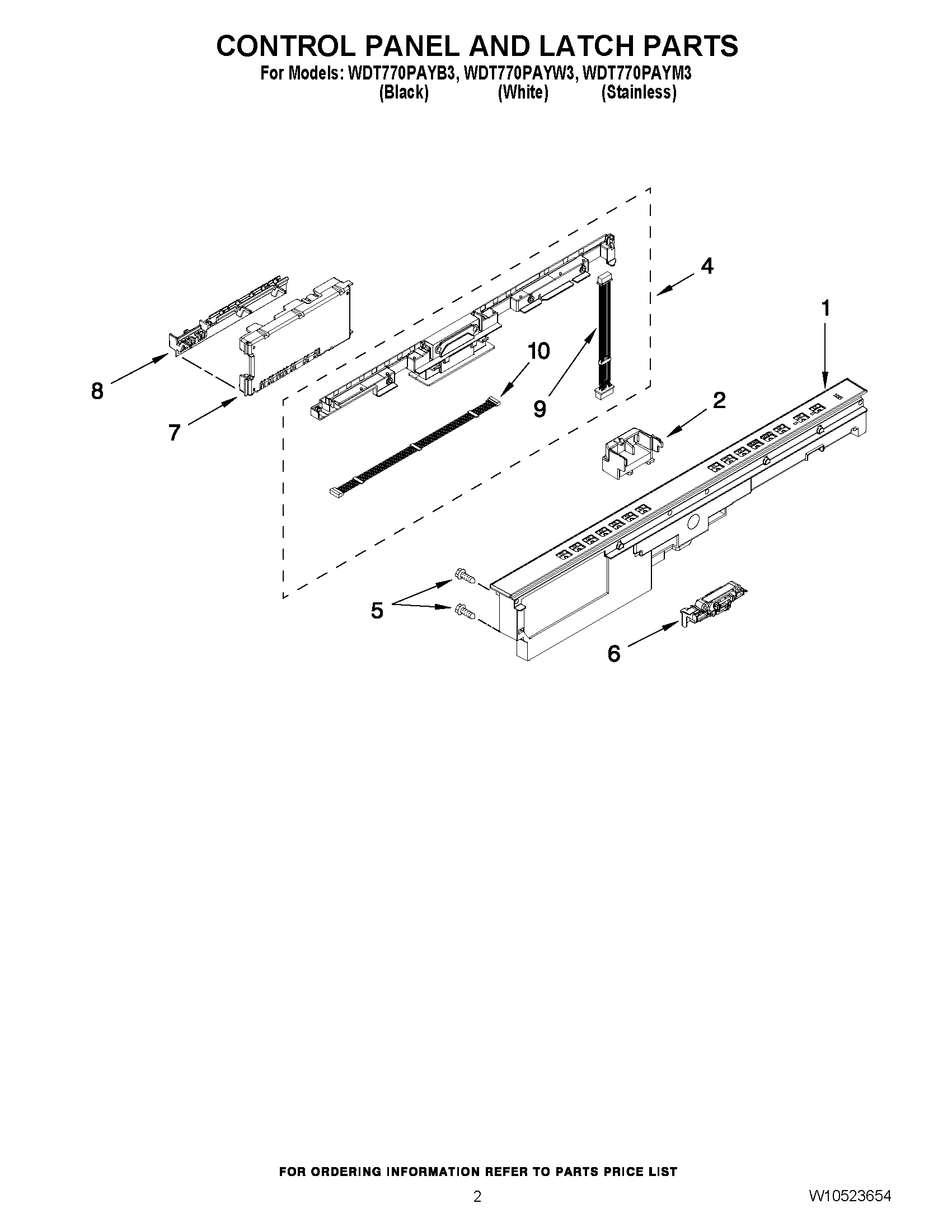 02 - CONTROL PANEL AND LATCH PARTS