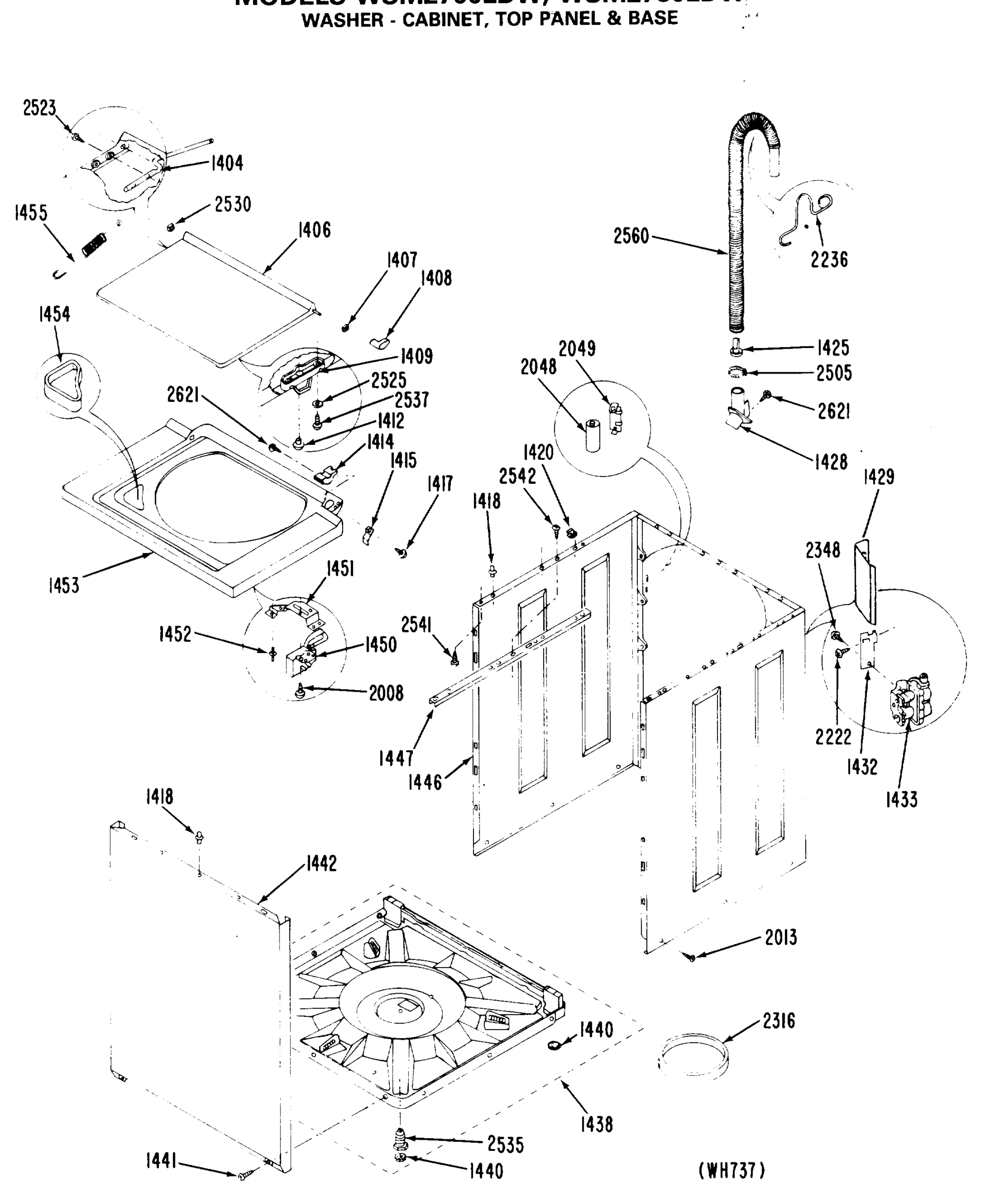 WASHER -CABINET, TOP PANEL & BASE