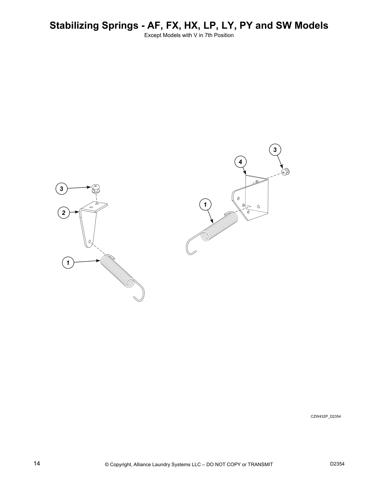 Stabilizing Springs - AF, FX, HX, LP, LY, PY and SW Models