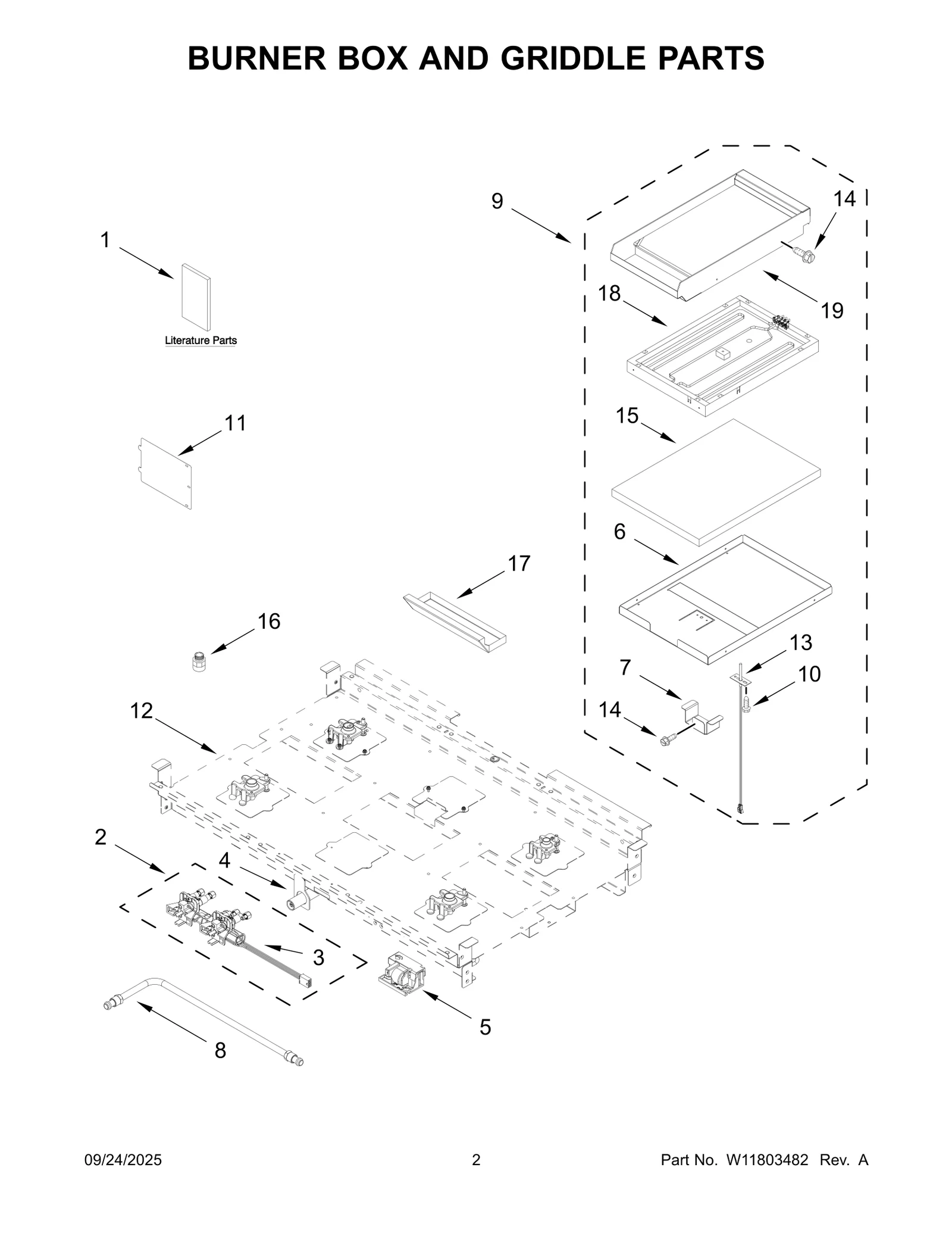 BURNER BOX AND GRIDDLE PARTS
