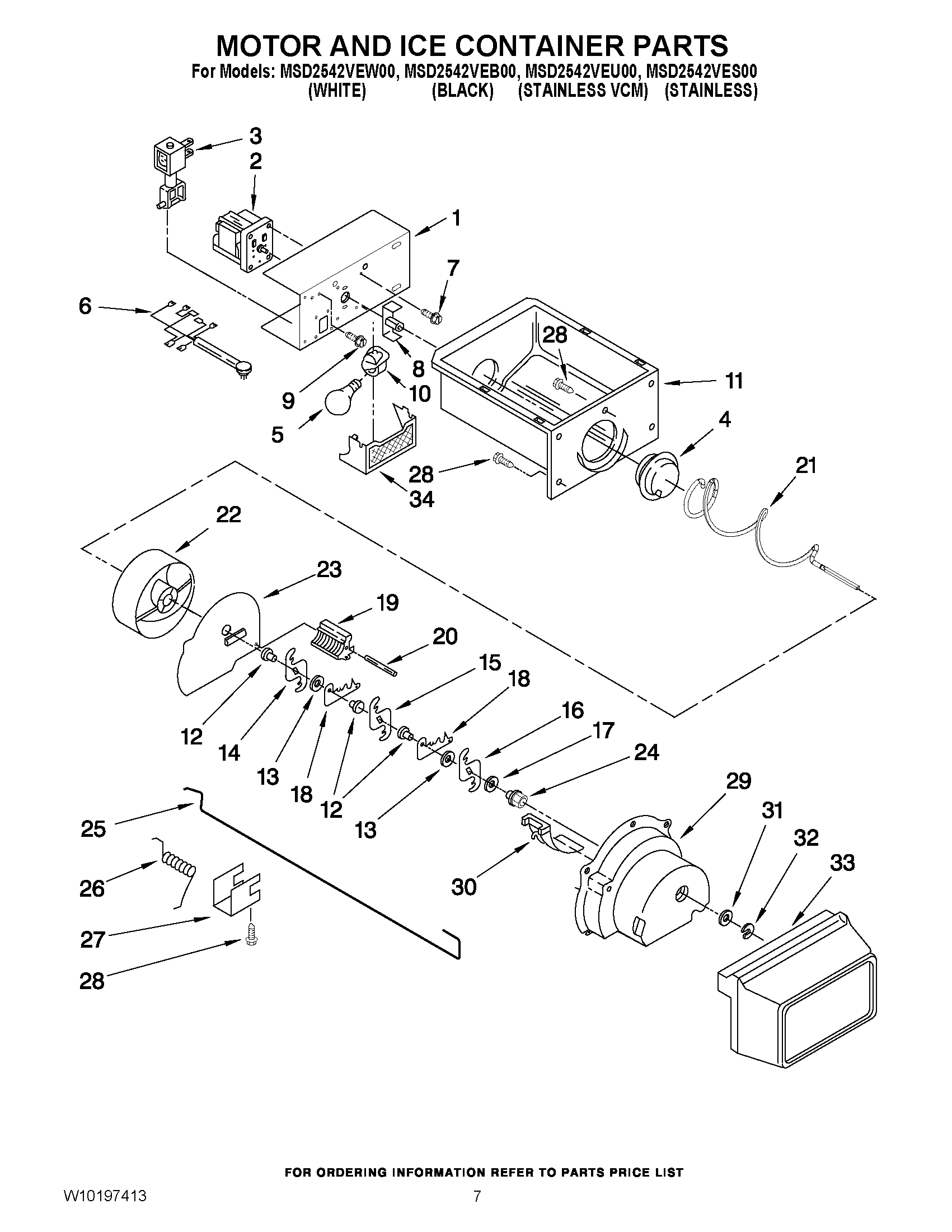 05 - MOTOR AND ICE CONTAINER PARTS