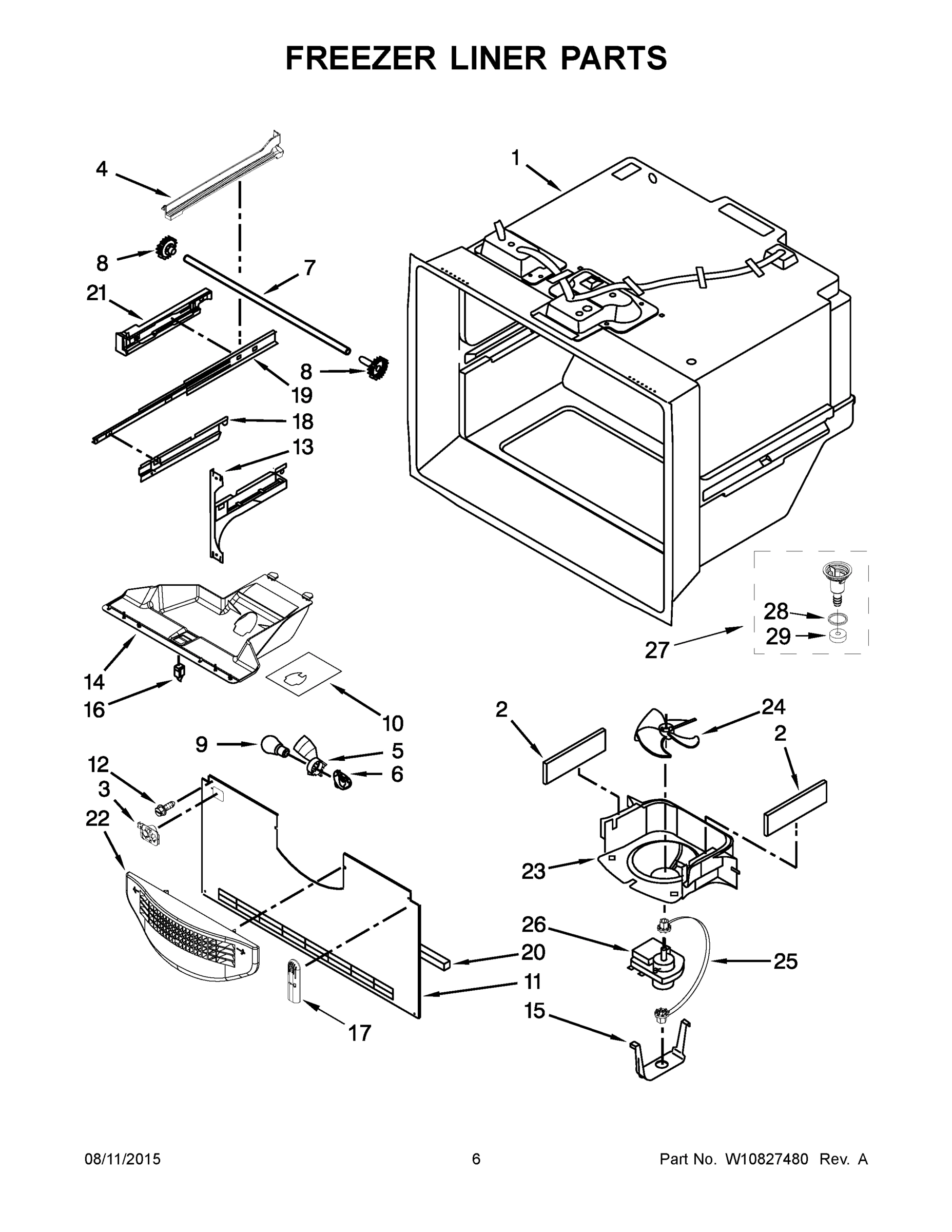 04 - FREEZER LINER PARTS
