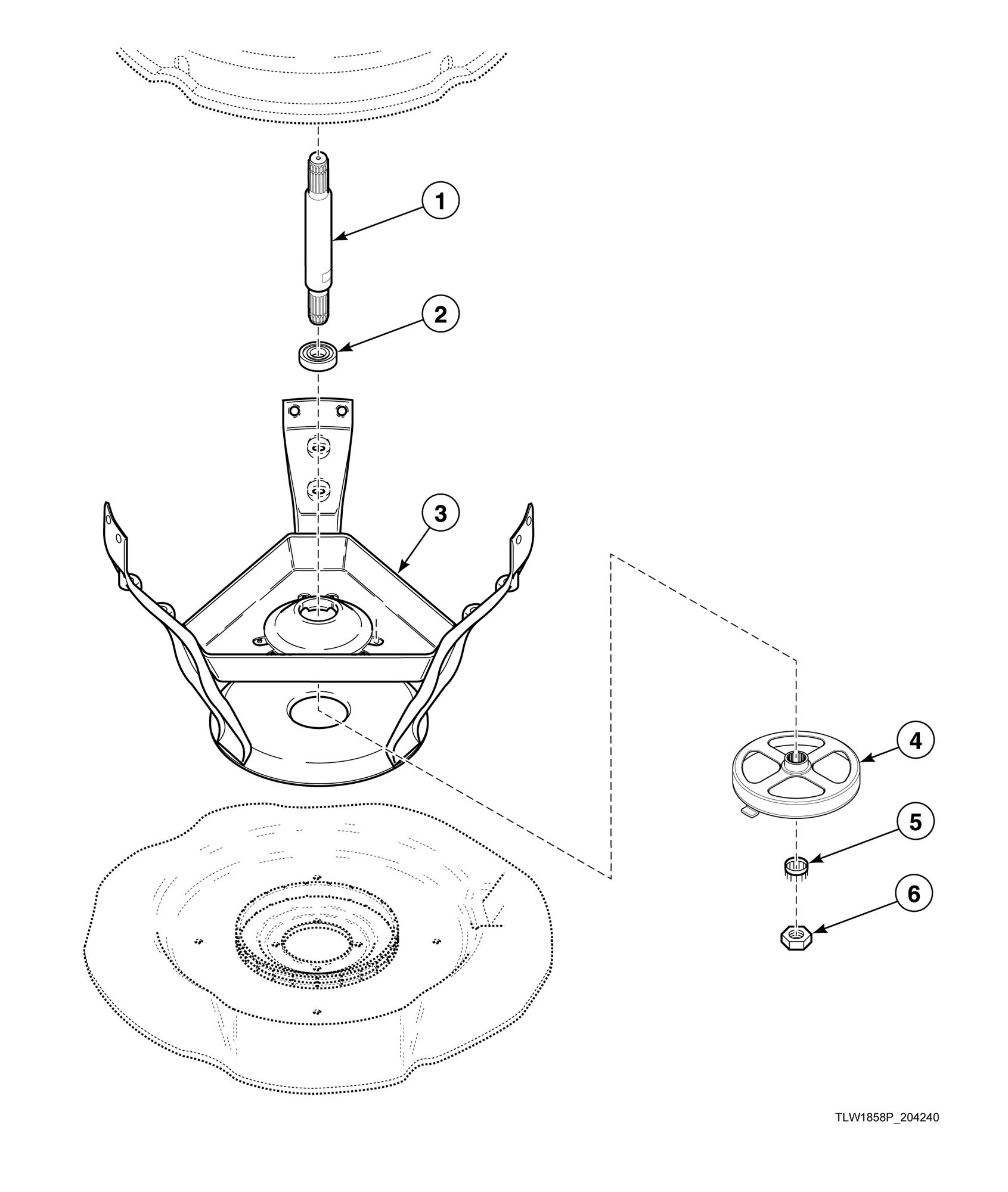 Weldment and Bearing Assembly, Drive Shaft and Pulley