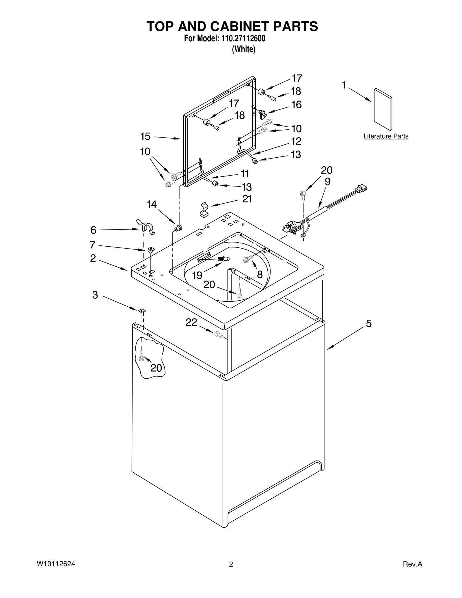 TOP AND CABINET PARTS