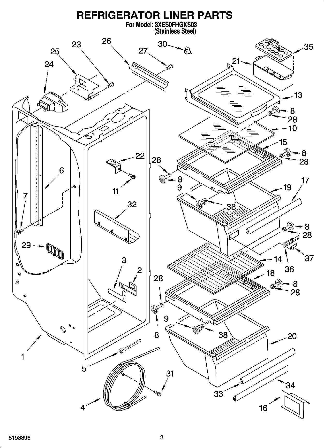 02 - REFRIGERATOR LINER PARTS