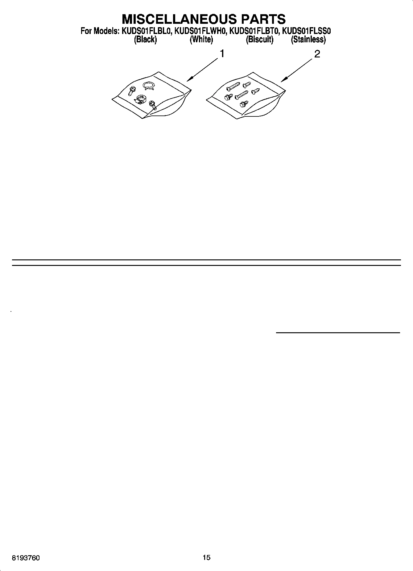 12 - MISCELLANEOUS PARTS OPTIONAL PARTS (NOT INCLUDED)