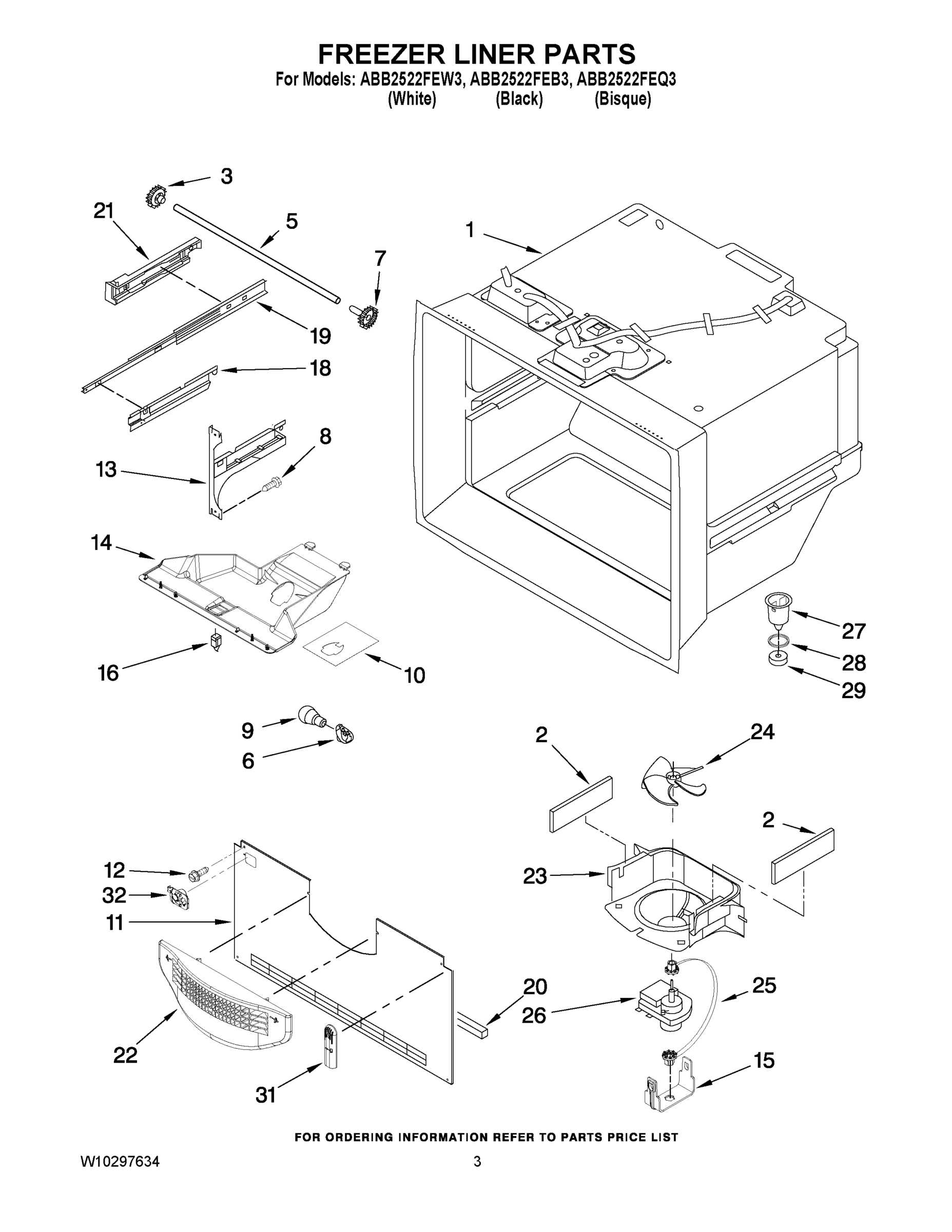 02 - FREEZER LINER PARTS