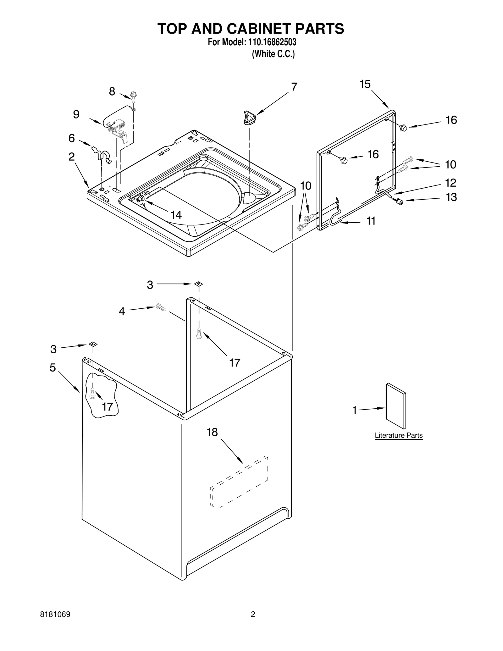 TOP AND CABINET PARTS