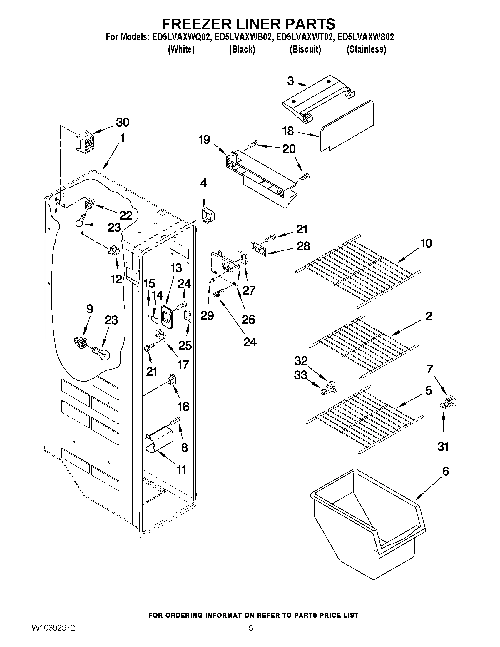 04 - FREEZER LINER PARTS