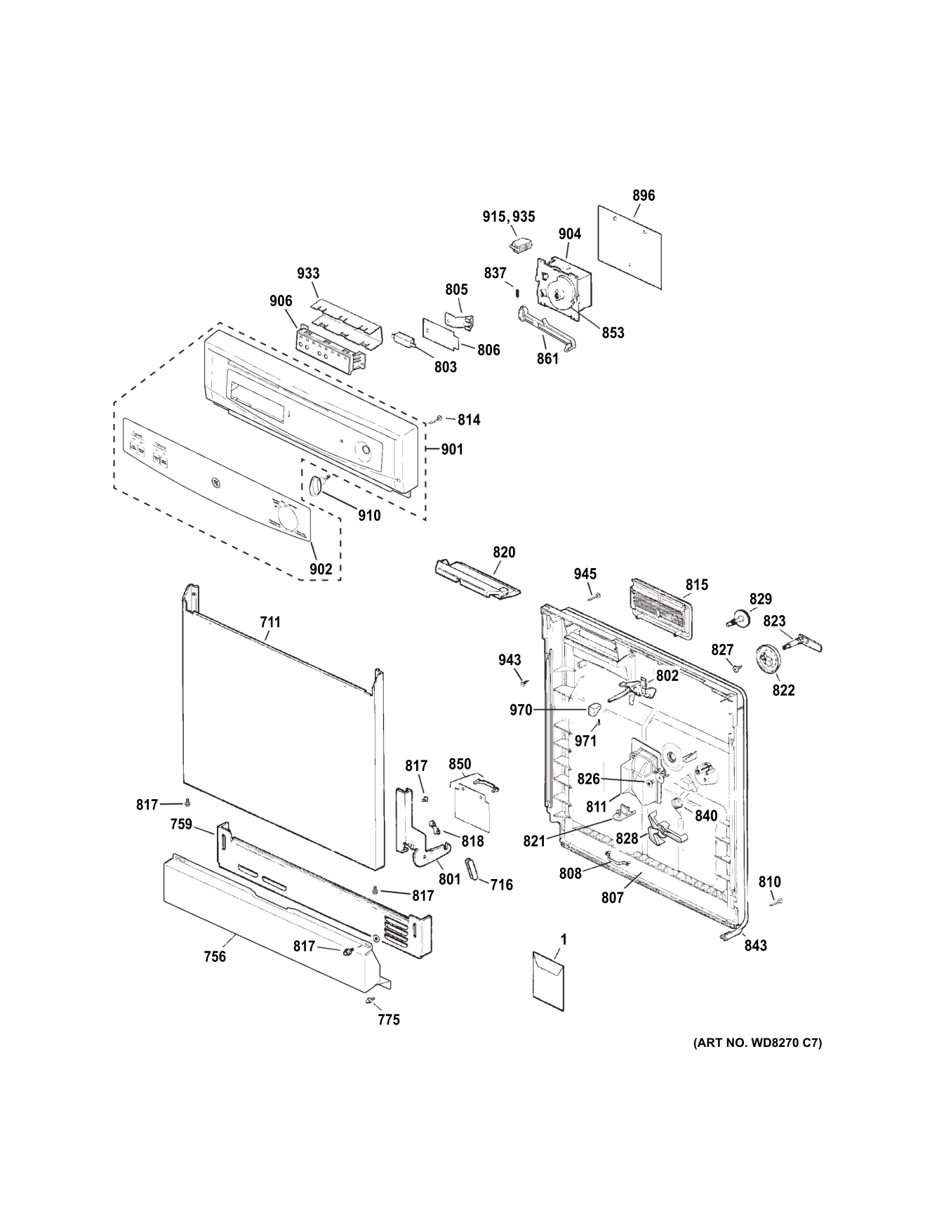 ESCUTCHEON & DOOR ASSEMBLY