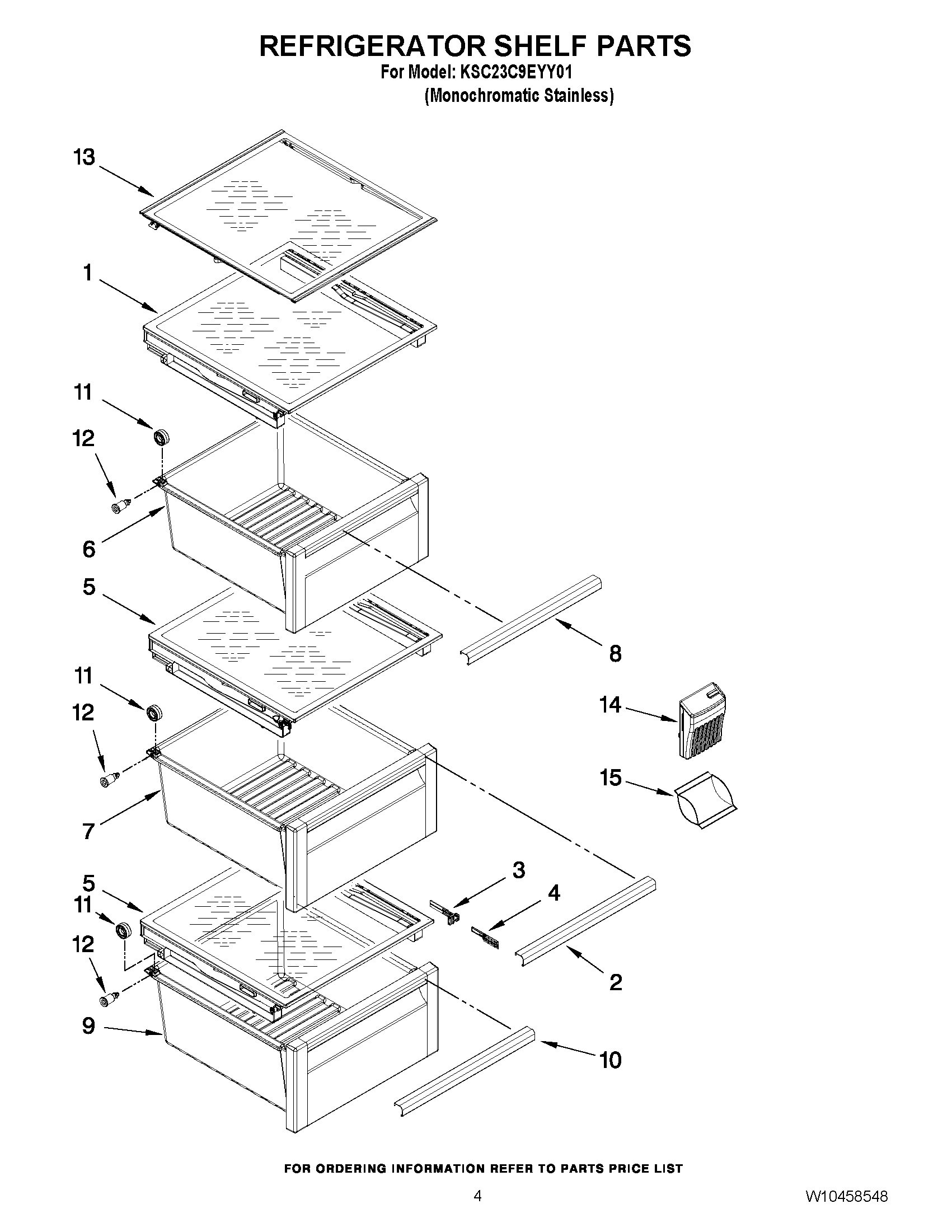 03 - REFRIGERATOR SHELF PARTS