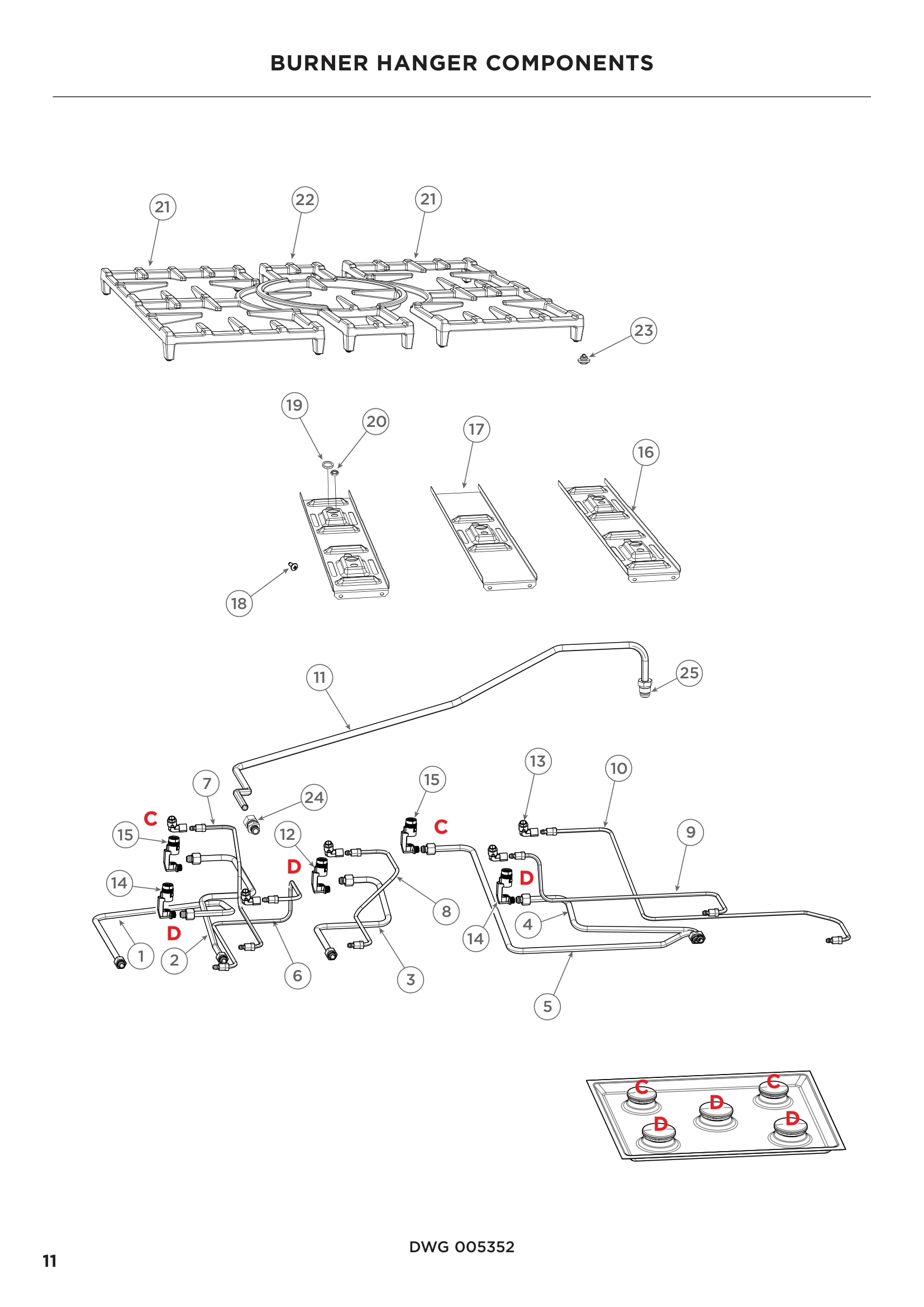 BURNER HANGER COMPONENTS