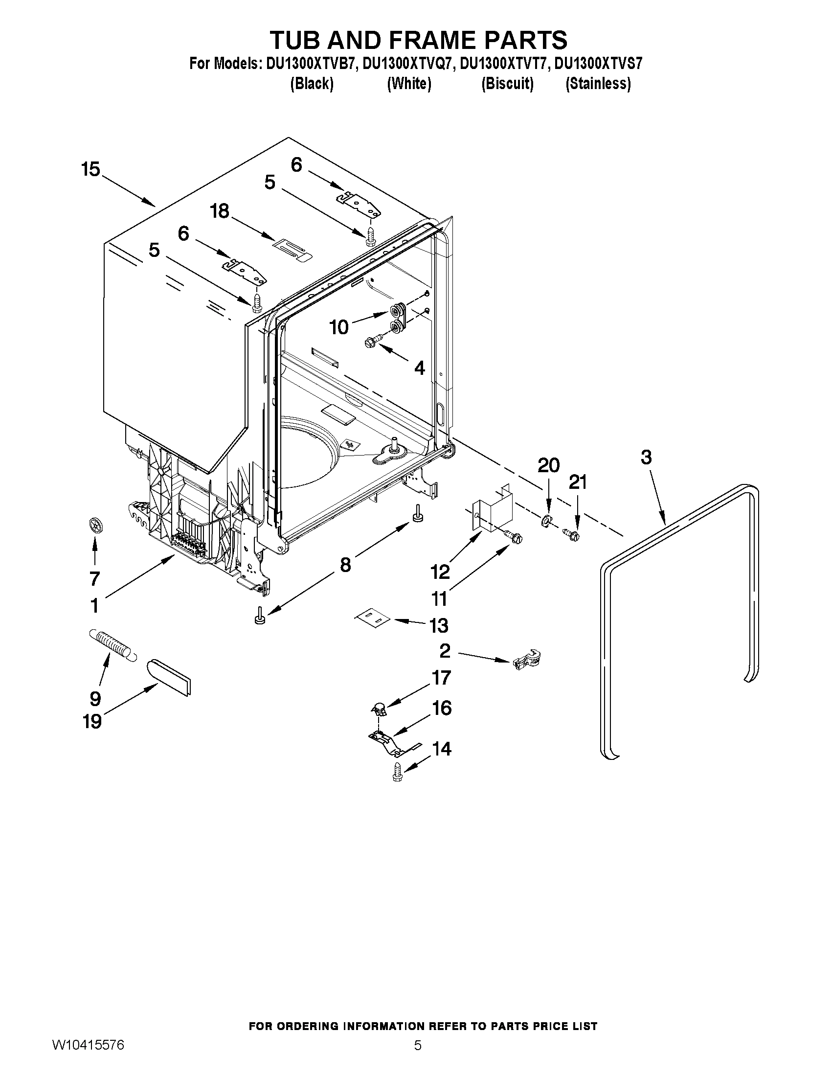 05 - TUB AND FRAME PARTS