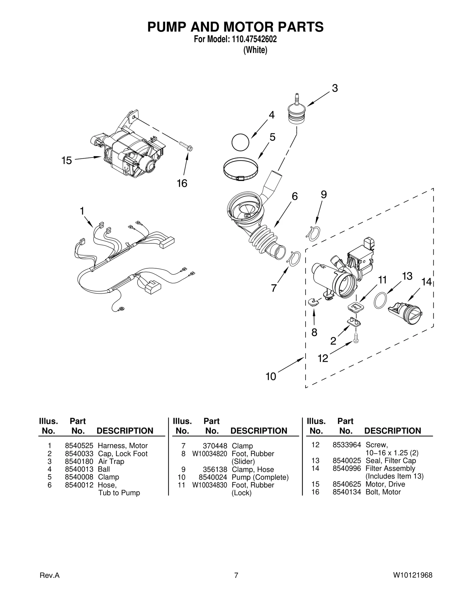 PUMP AND MOTOR PARTS