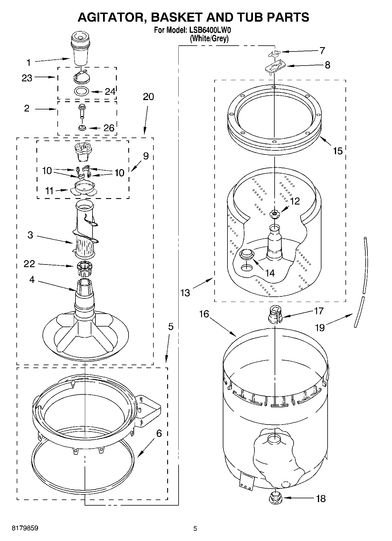 03 - AGITATOR, BASKET AND TUB