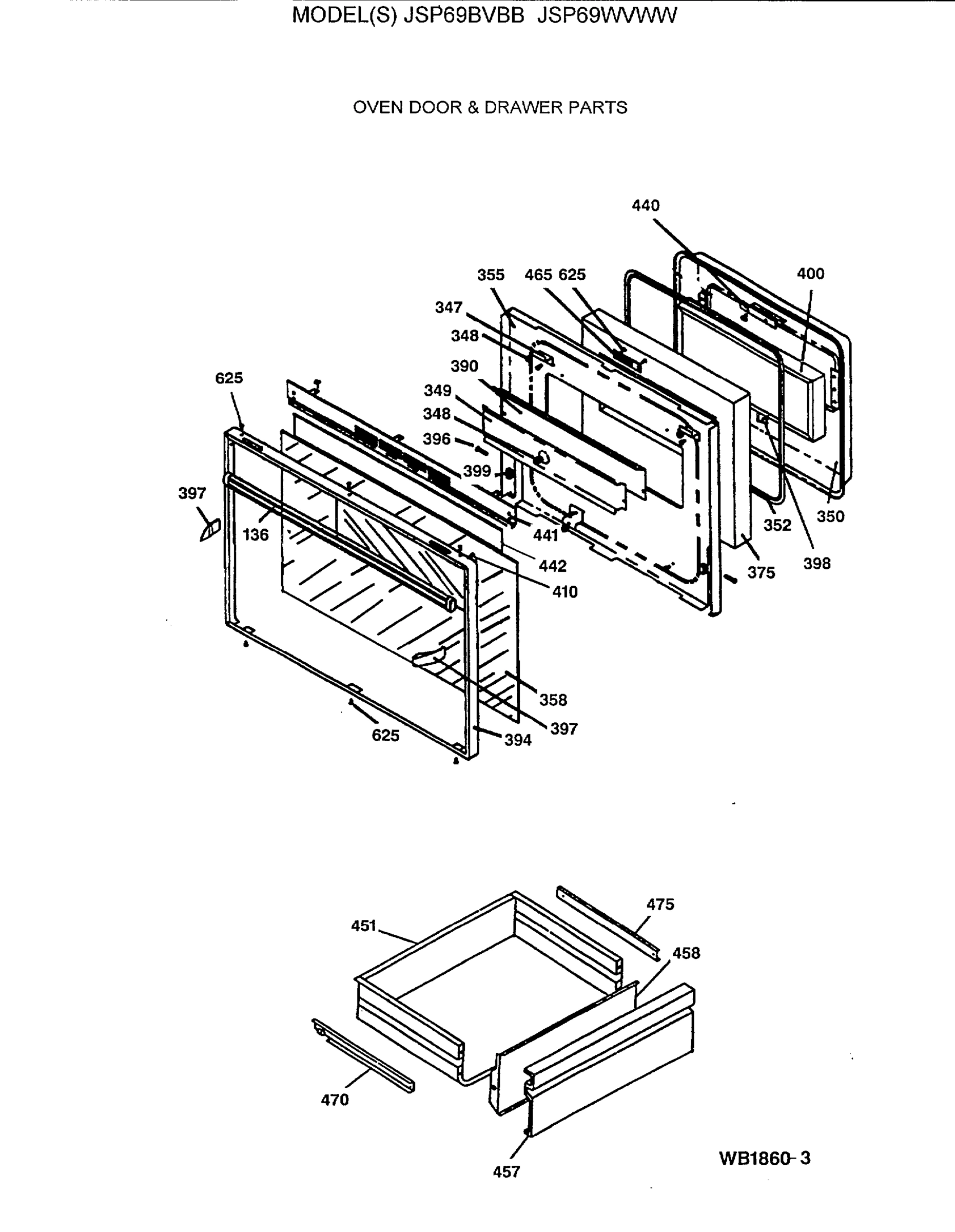 OVEN DOOR & DRAWER PARTS